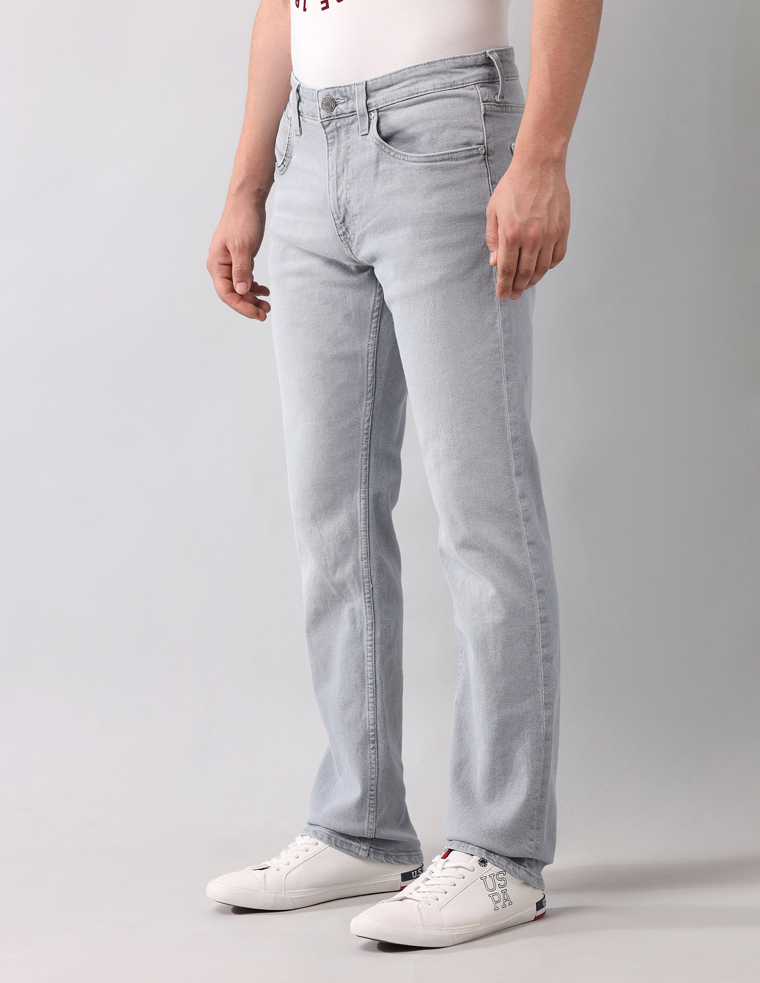 Harold Slim Straight Fit Vintage Jeans Light Grey - U.S. Polo Assn. India | Large