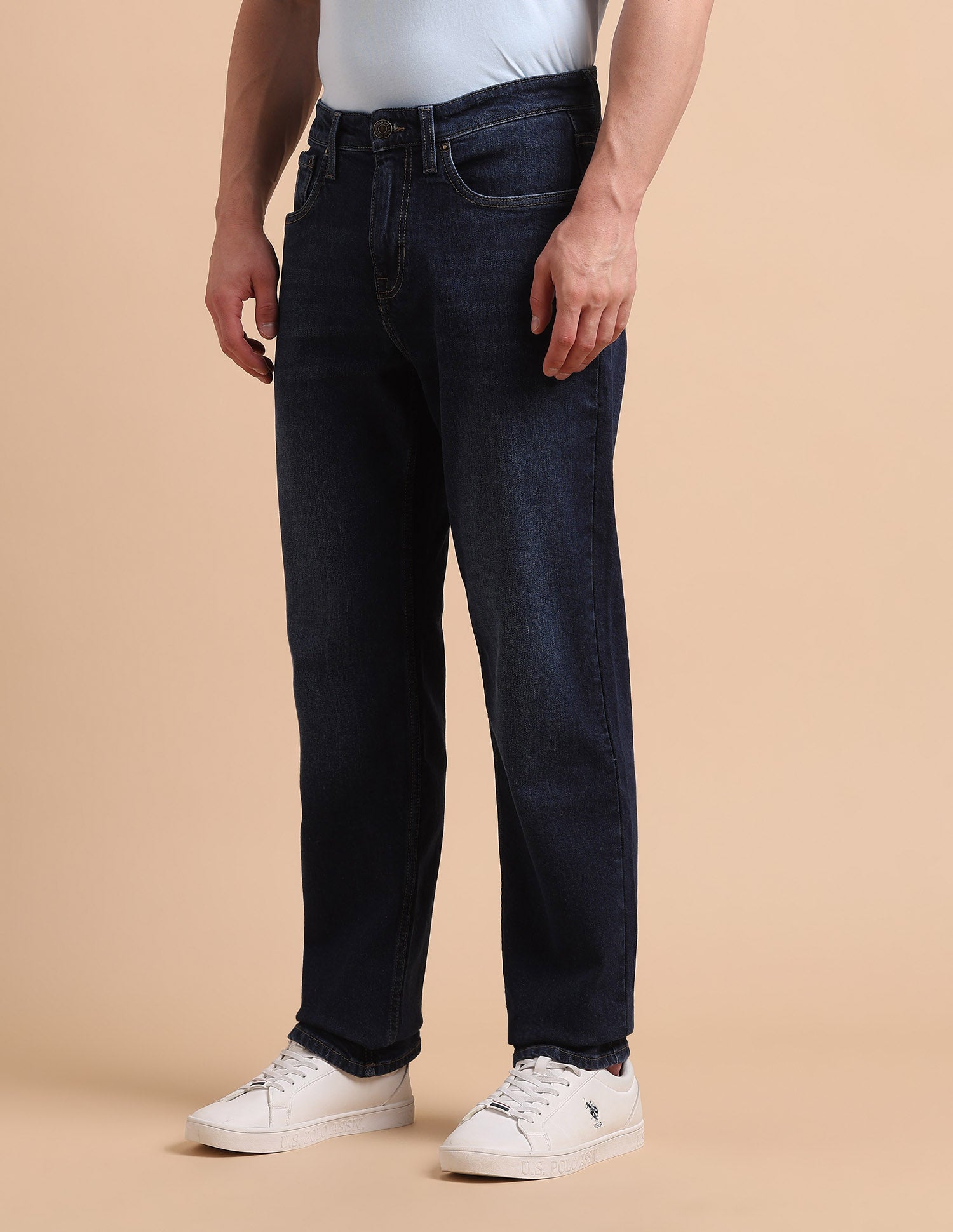 Shawn Relaxed Fit Blue Jeans Dark Blue - U.S. POLO ASSN. | Large