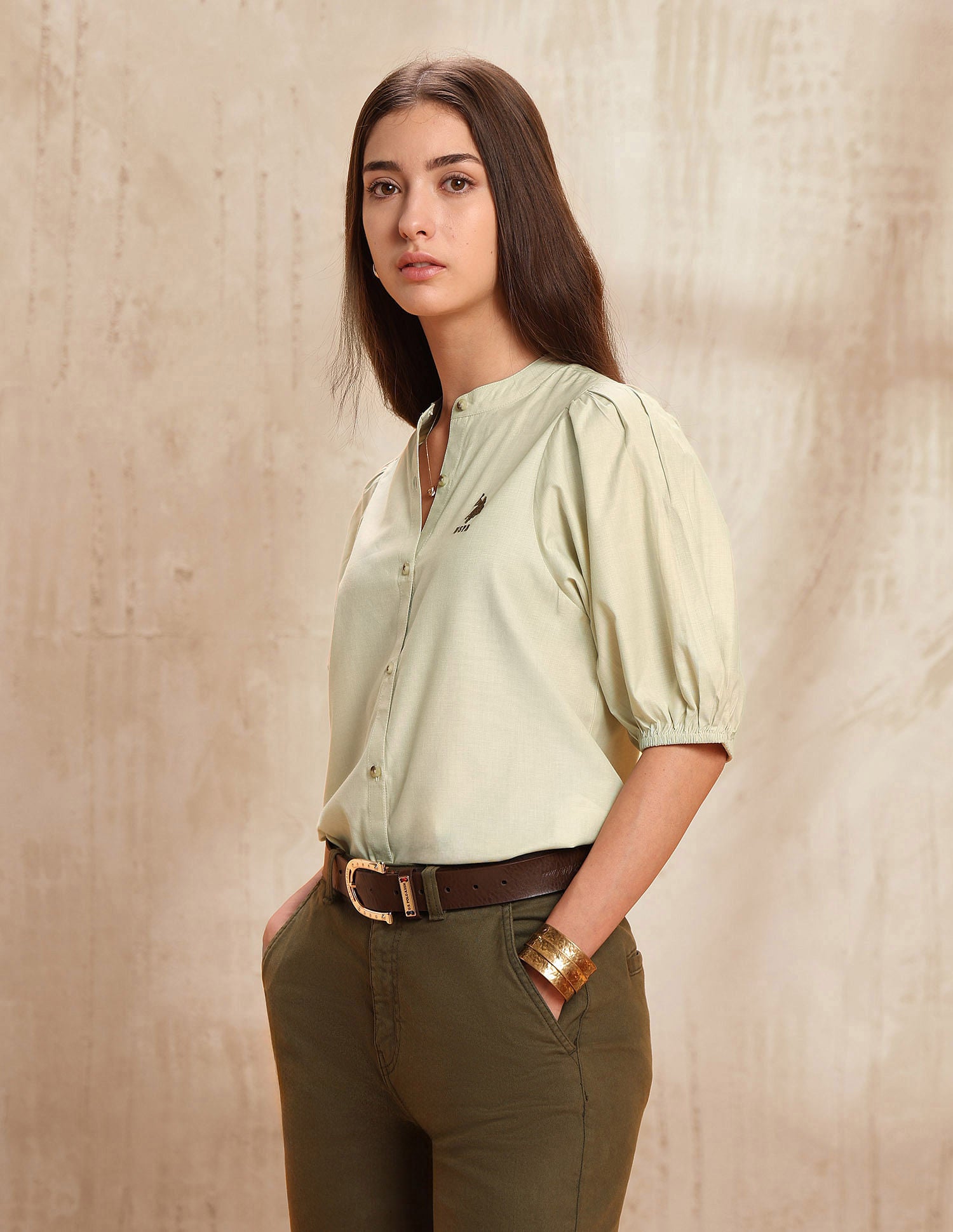 Solid Regular Fit Top Light Green - U.S. POLO ASSN. | Large