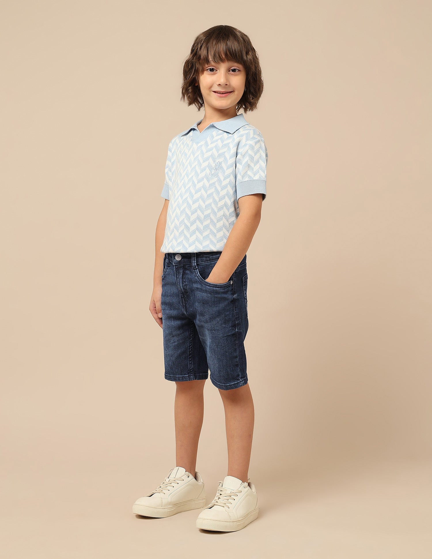 Boys Relaxed Fit Denim Shorts Dark Blue - U.S. POLO ASSN. | Large