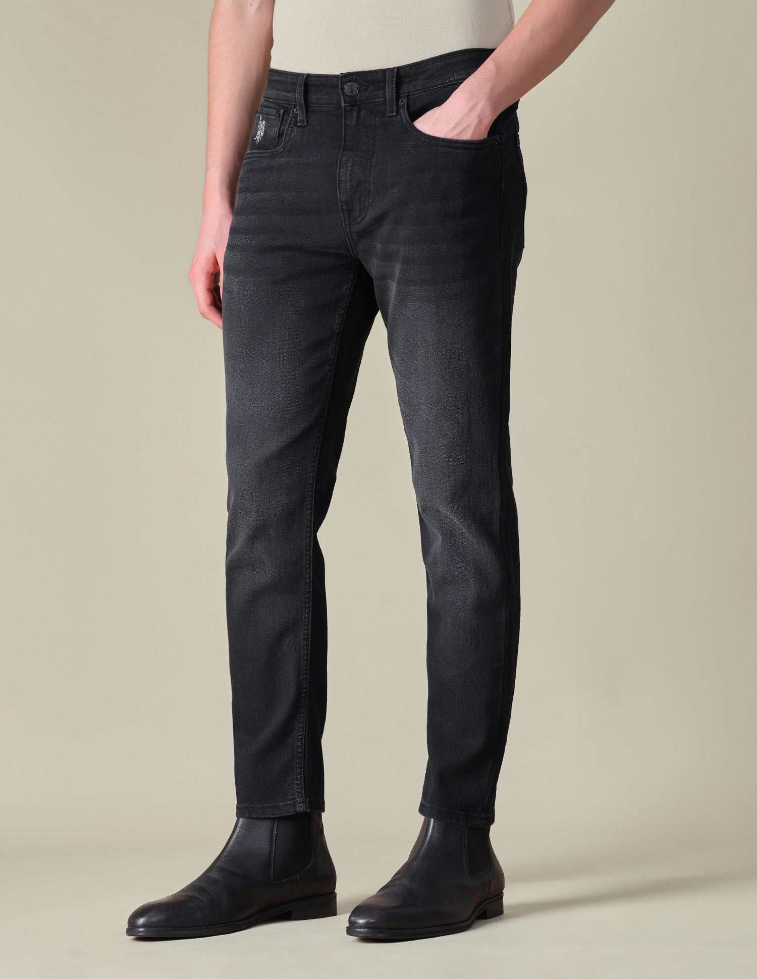 Comfort Cropped Fit Black Jeans Black - U.S. POLO ASSN. | Large