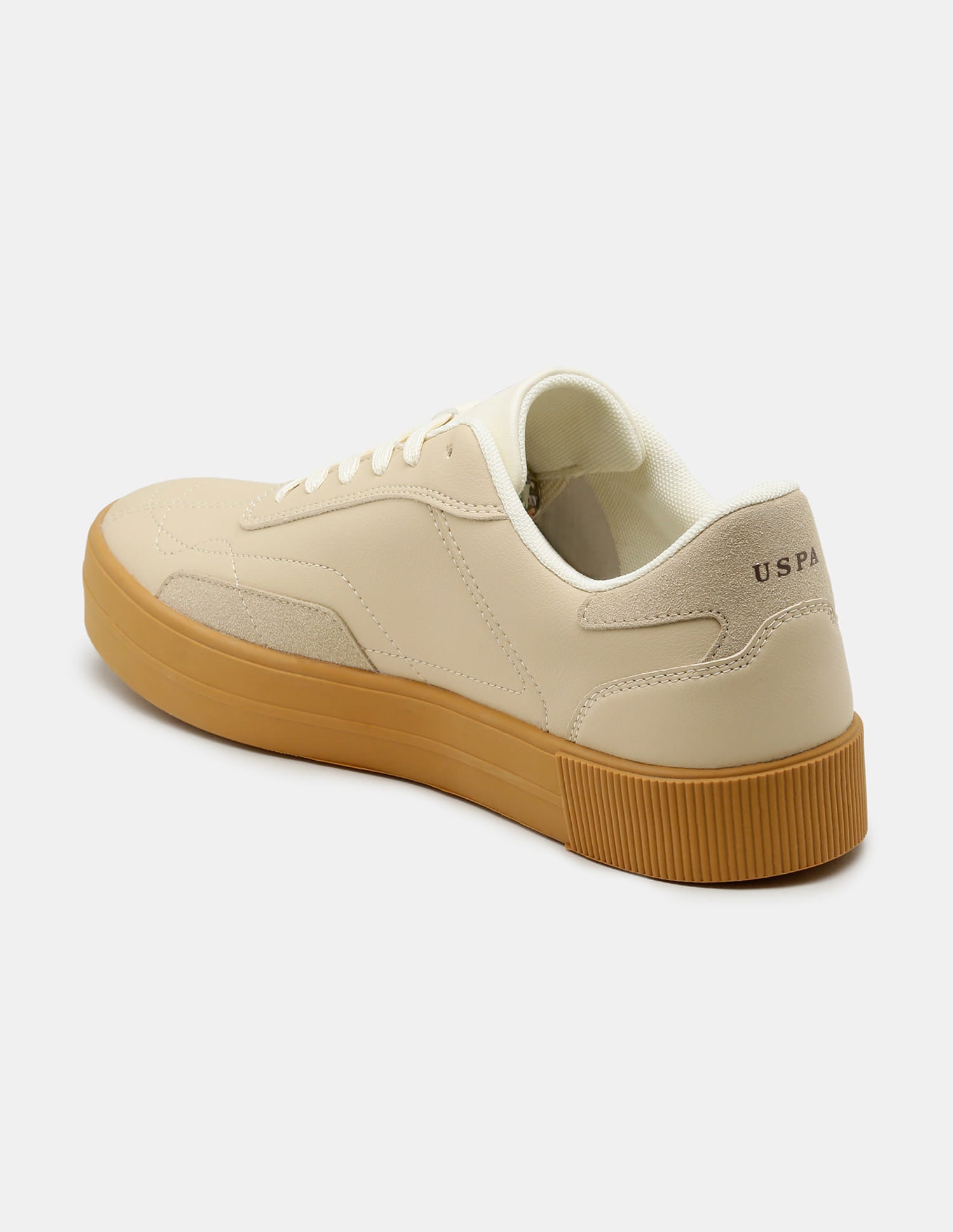 Men Zyron Round Toe Sneakers Beige - U.S. Polo Assn. India | Large