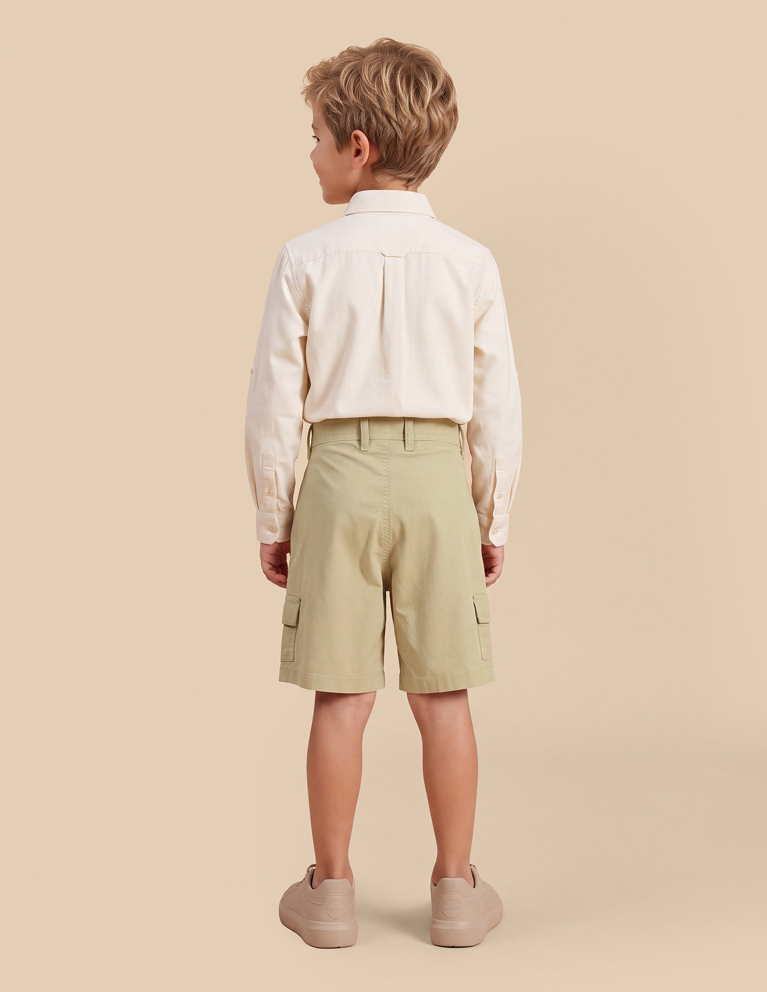Mid Rise Relaxed Fit Shorts Beige - U.S. Polo Assn. India | Large