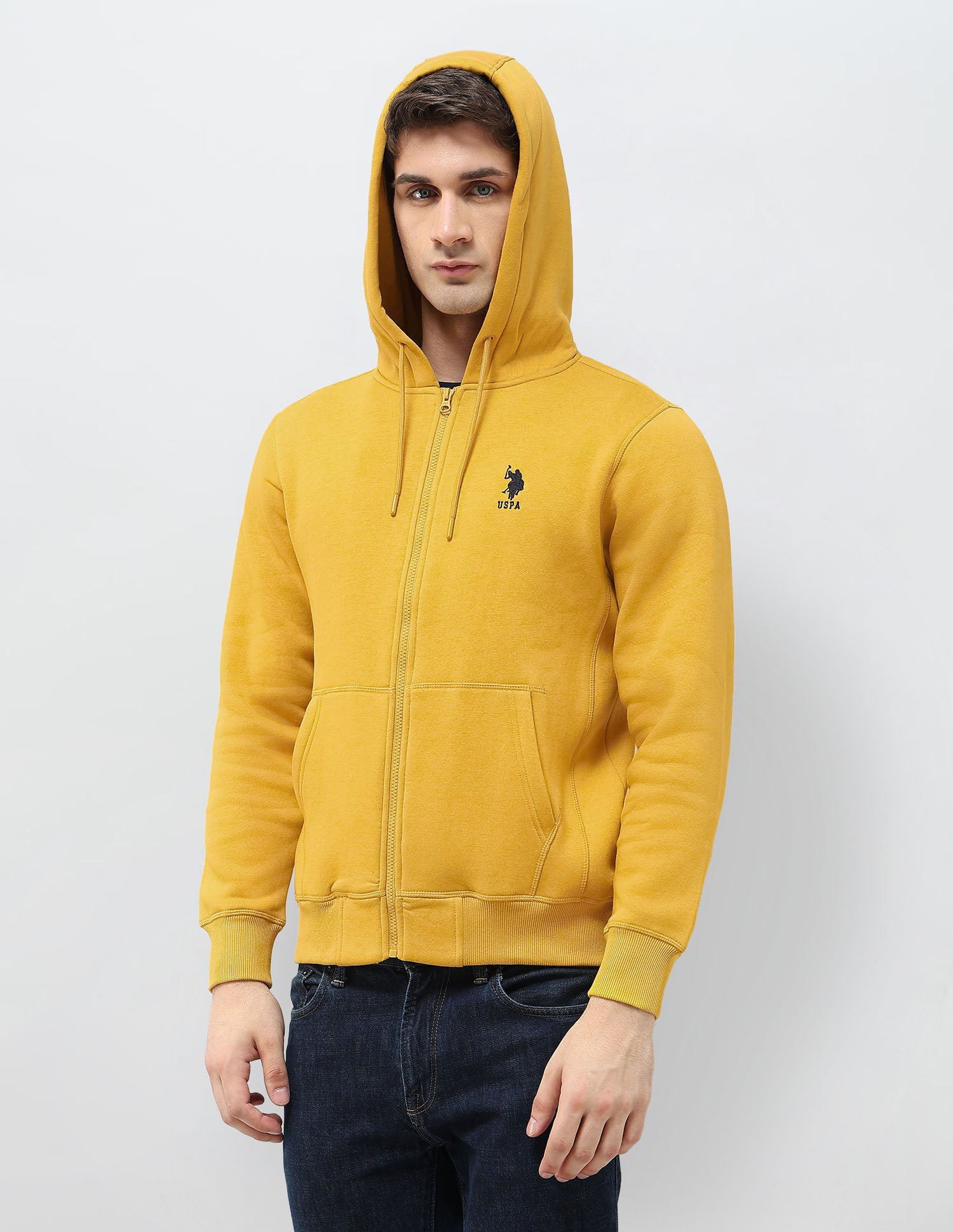 Solid Hooded Sweatshirt Mustard - U.S. POLO ASSN. | Large