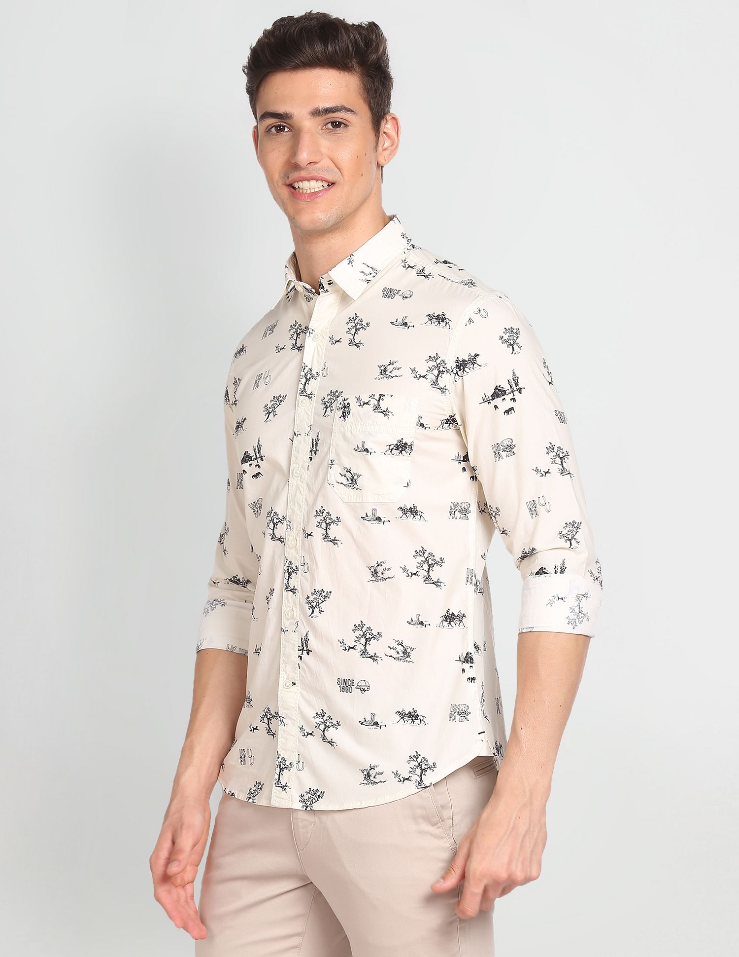 Graphic Print Slim Fit Shirt