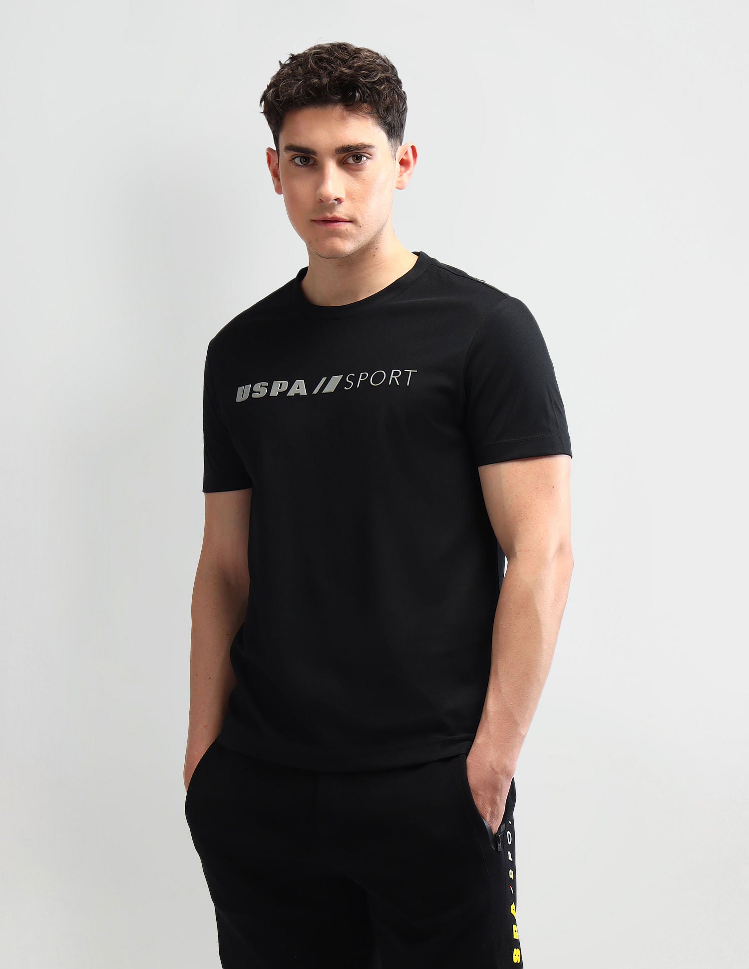 Slim Fit Printed T-Shirt Black - U.S. Polo Assn. India | Large