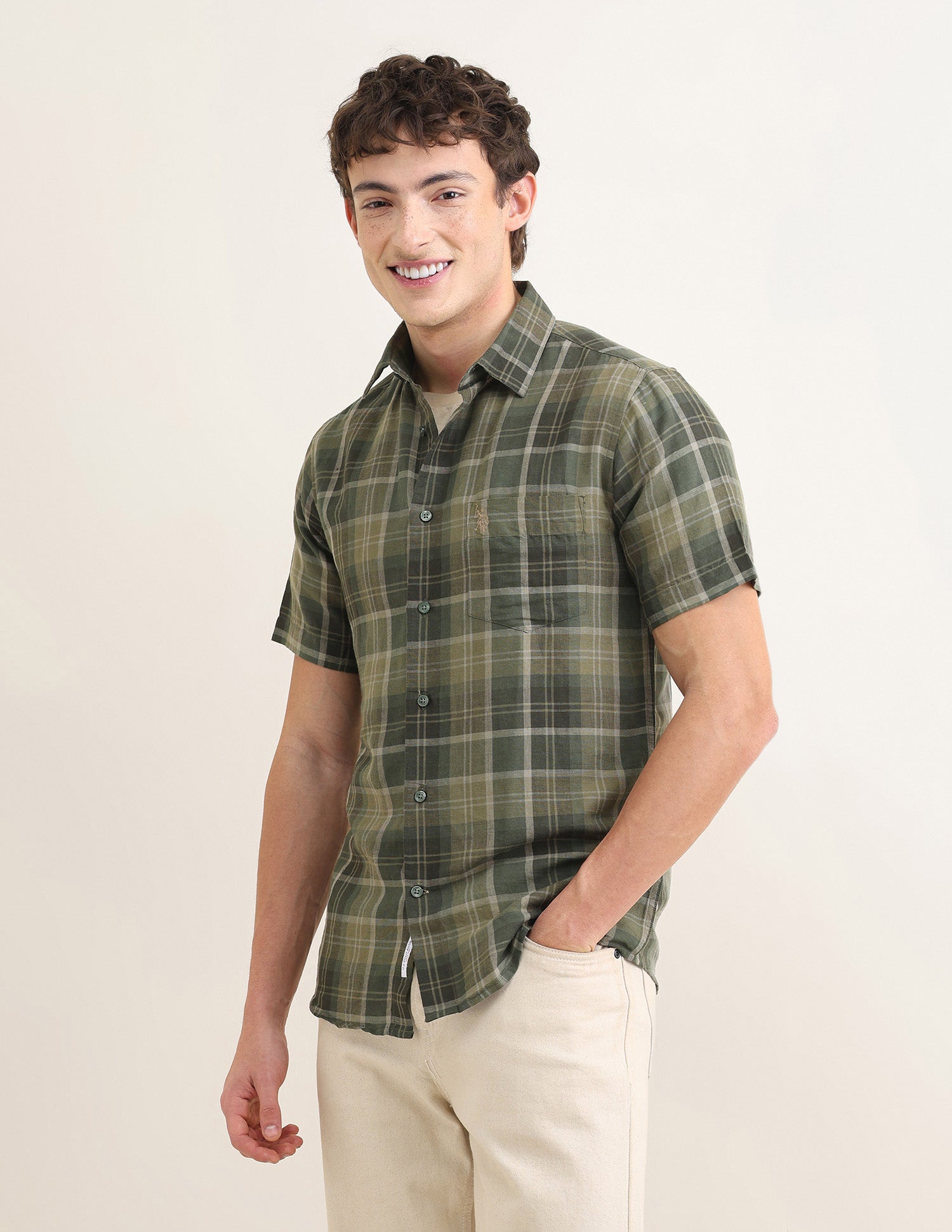 Sotogrande Regular Fit Shirt Olive - U.S. Polo Assn. India | Large