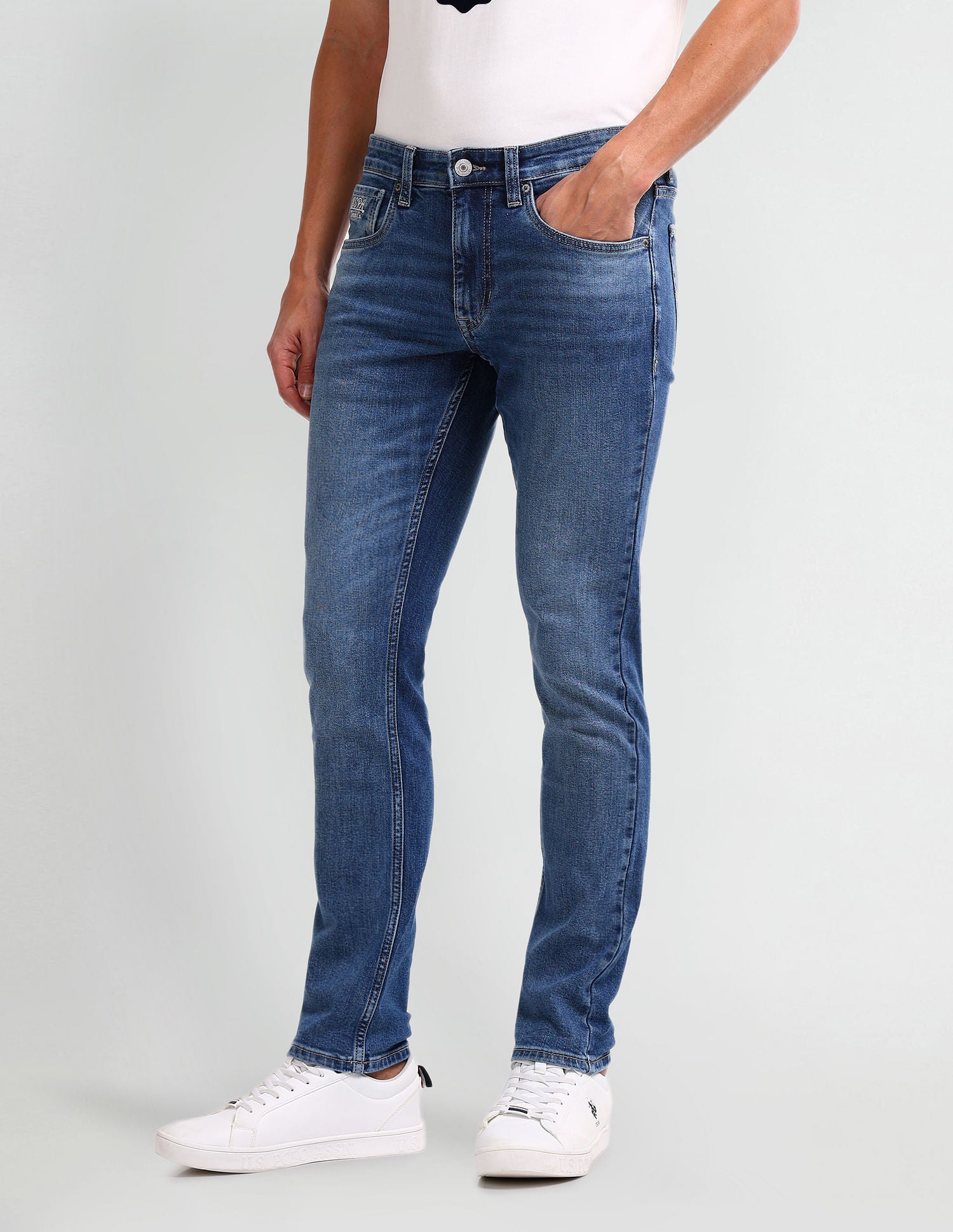 Brandon Slim Tapered Blue Jeans Blue - U.S. POLO ASSN. | Large