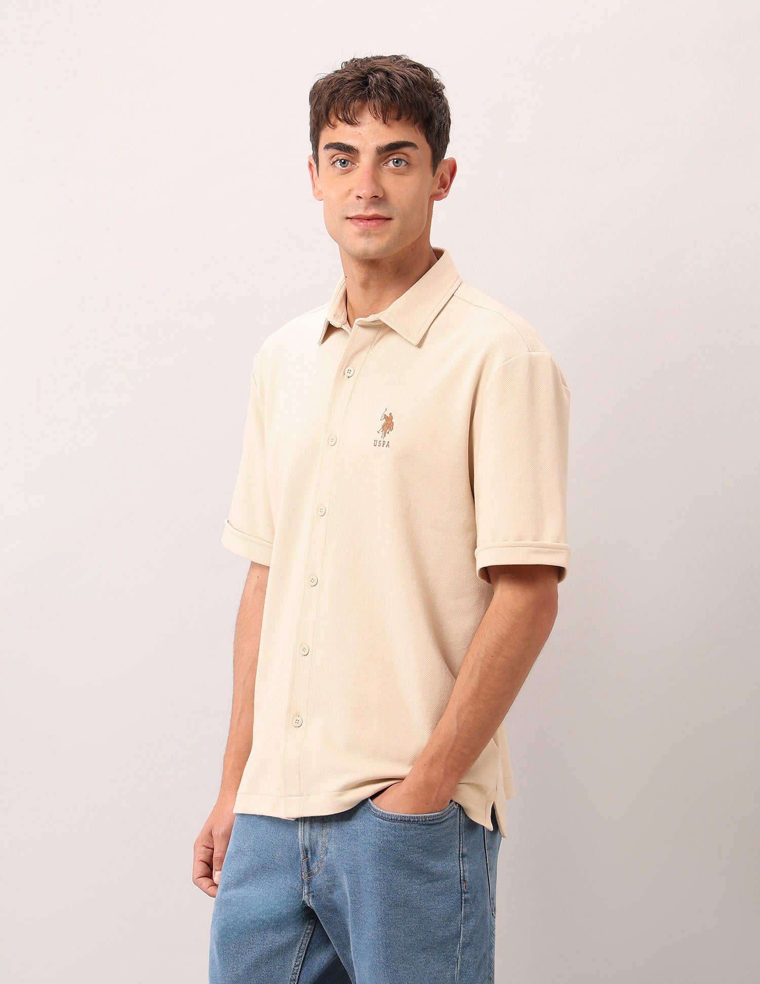 Relaxed Fit Aftergame  Shirt Ivory - U.S. Polo Assn. India | Large