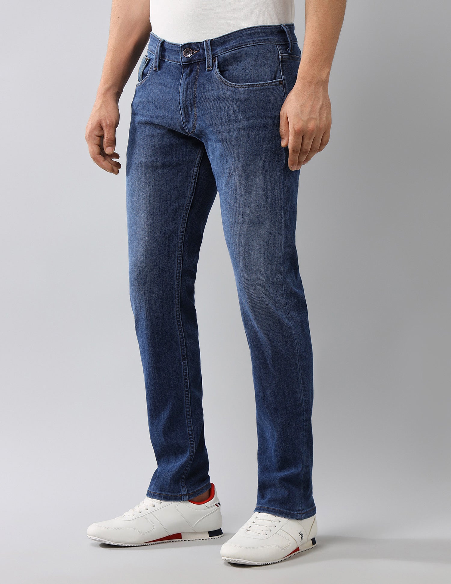 Brandon Fit Slim Tapered Fit Bi Stretch Authentic Jeans Blue - U.S. Polo Assn. India | Large