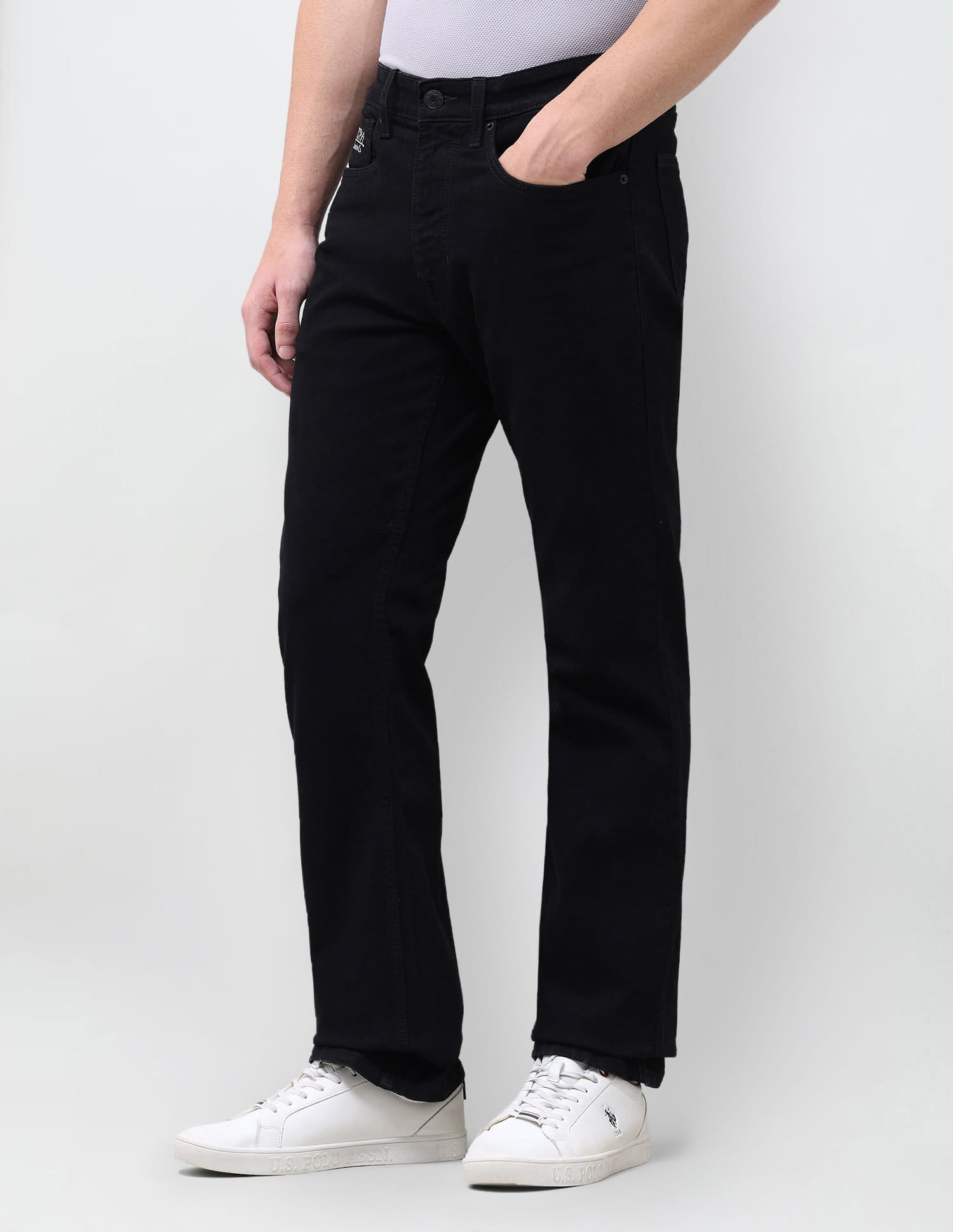 Solid Bootcut Fit Jeans Black - U.S. Polo Assn. India | Large