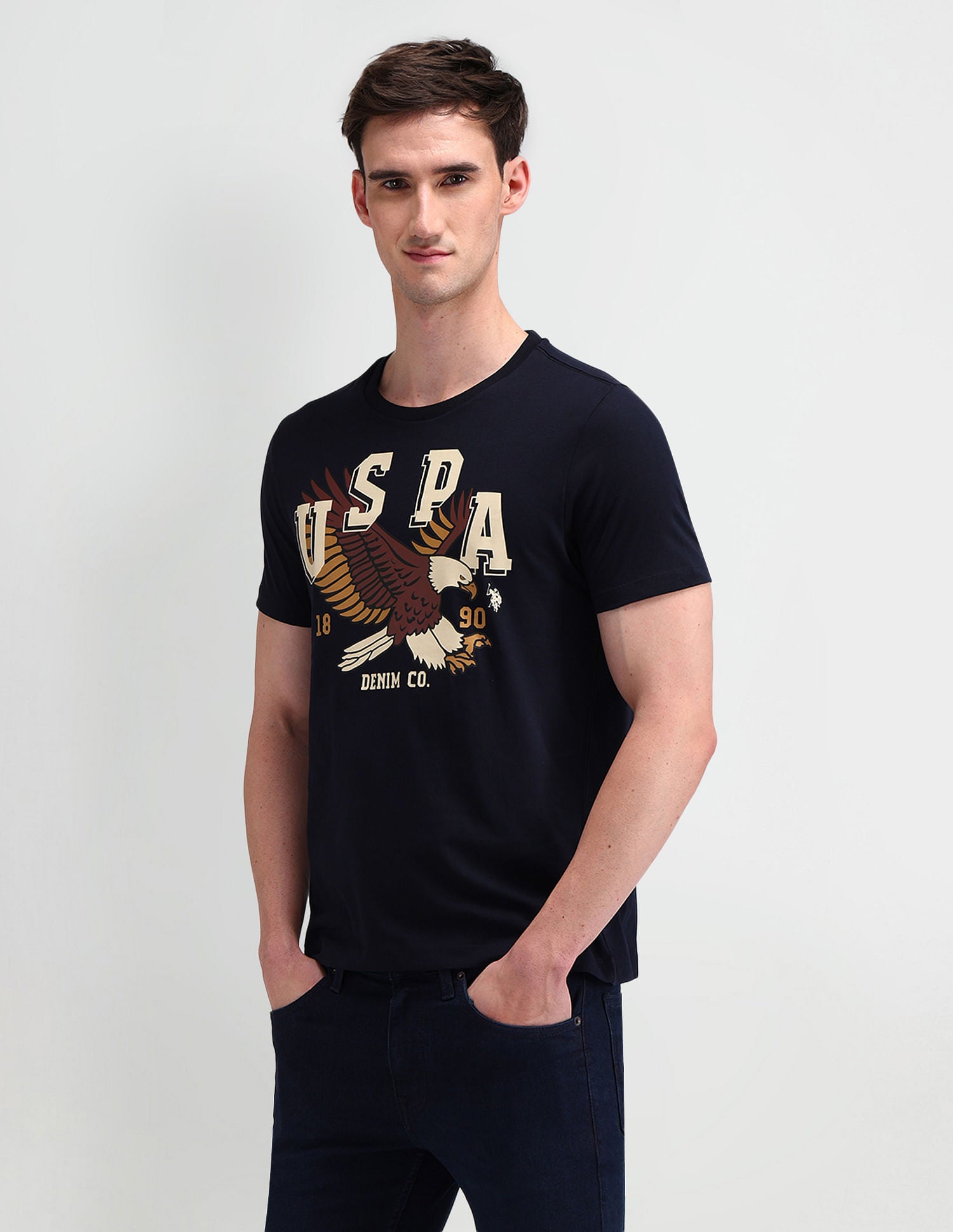 Muscle Fit Printed T-Shirt NAVY BLUE - U.S. POLO ASSN. | Large
