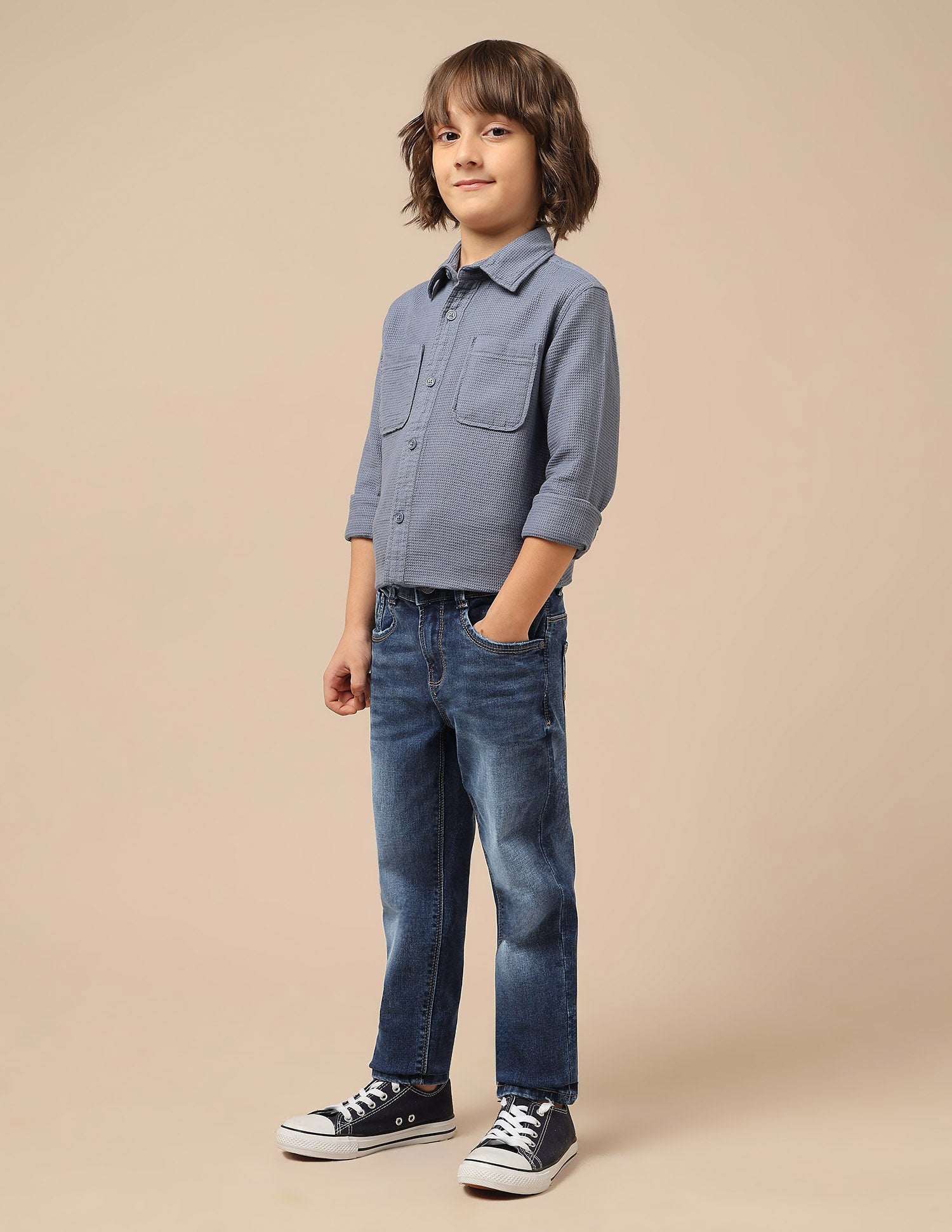 Boys Slim Fit Whiskered Jeans Blue - U.S. POLO ASSN. | Large