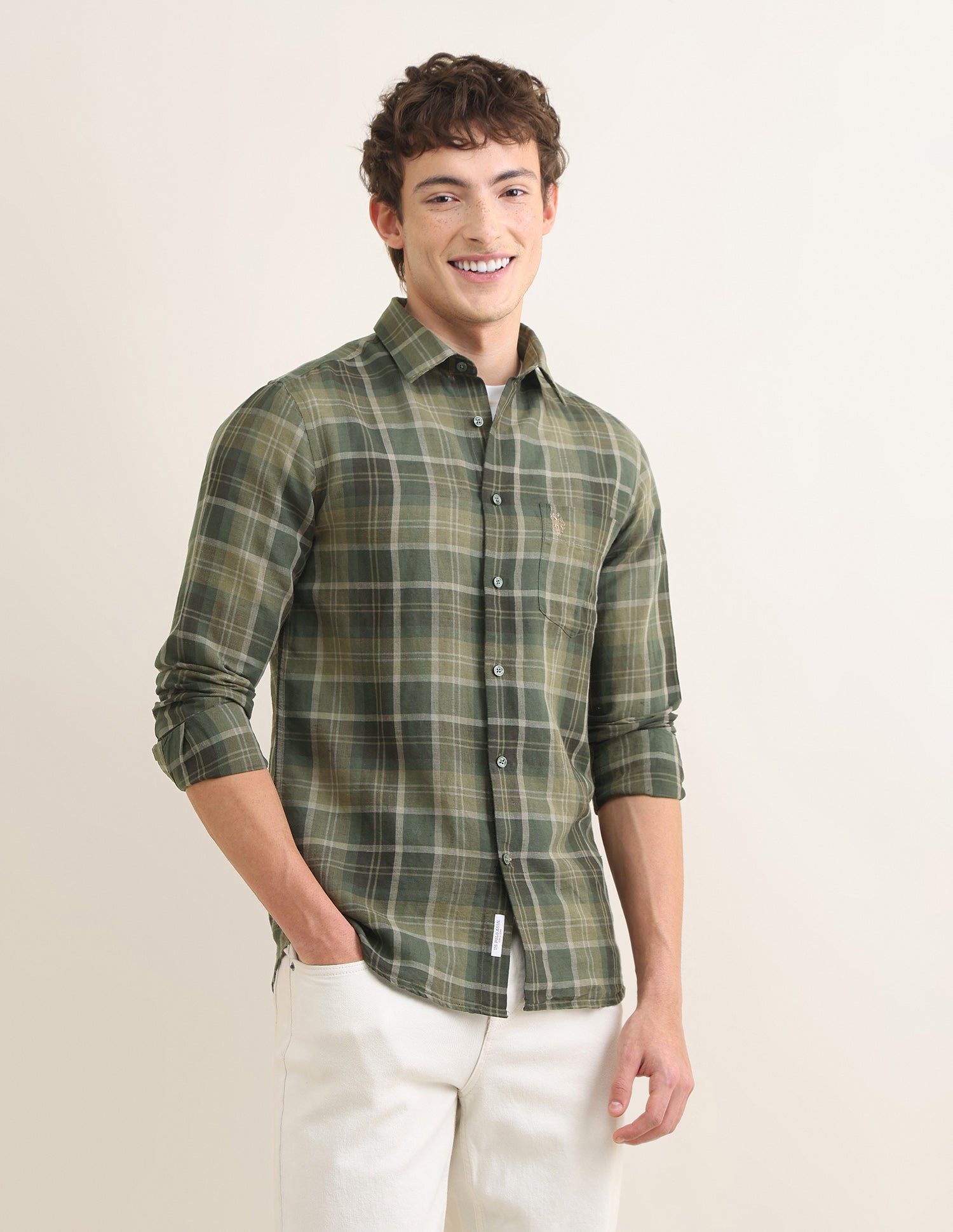 Sotogrande Regular Fit Shirt Olive - U.S. Polo Assn. India | Large