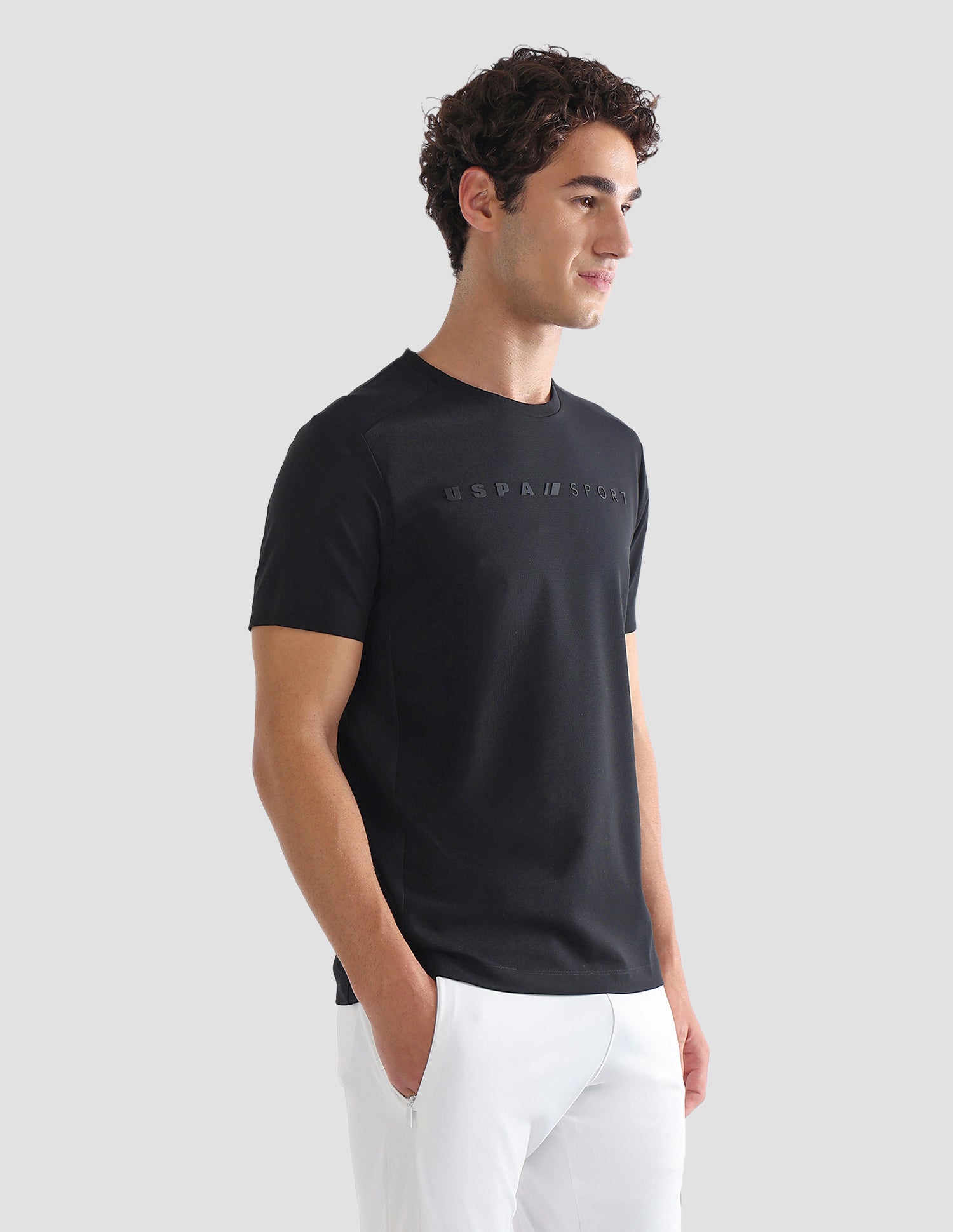Solid Slim Fit Active T-Shirt Black - U.S. Polo Assn. India | Large