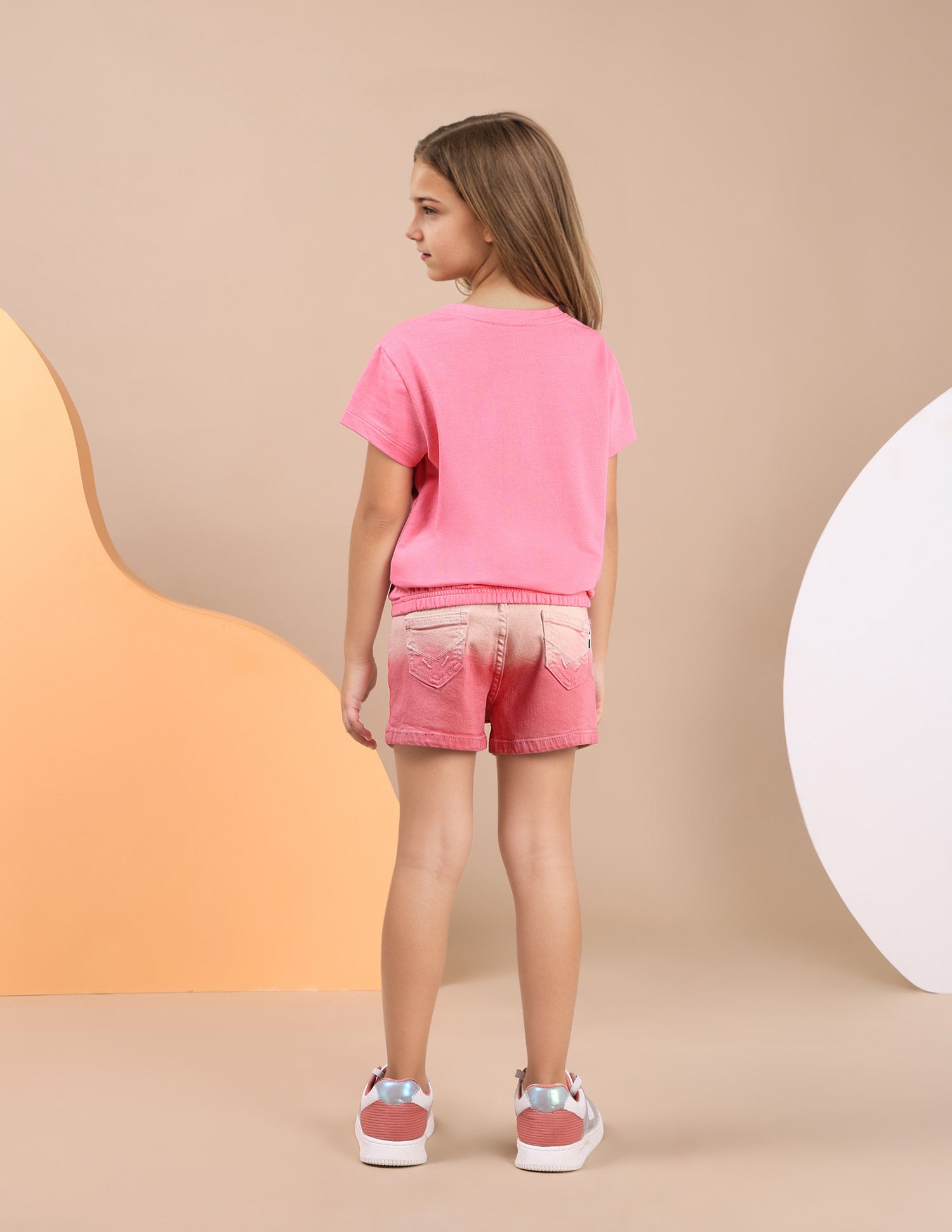 Girls Brand Printed Elasticized T-Shirt Pink - U.S. POLO ASSN. | Large