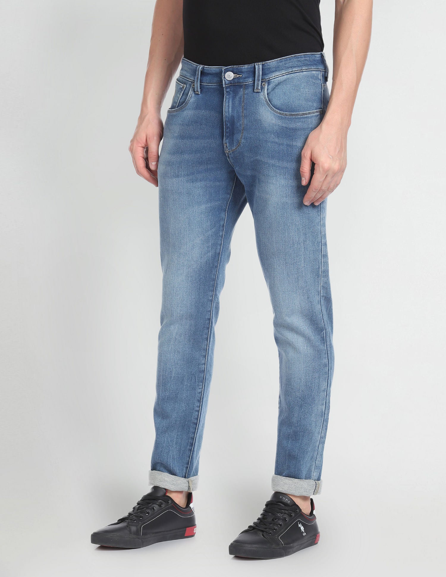 Mid Rise Brandon Slim Tapered Fit Jeans Blue - U.S. Polo Assn. India | Large
