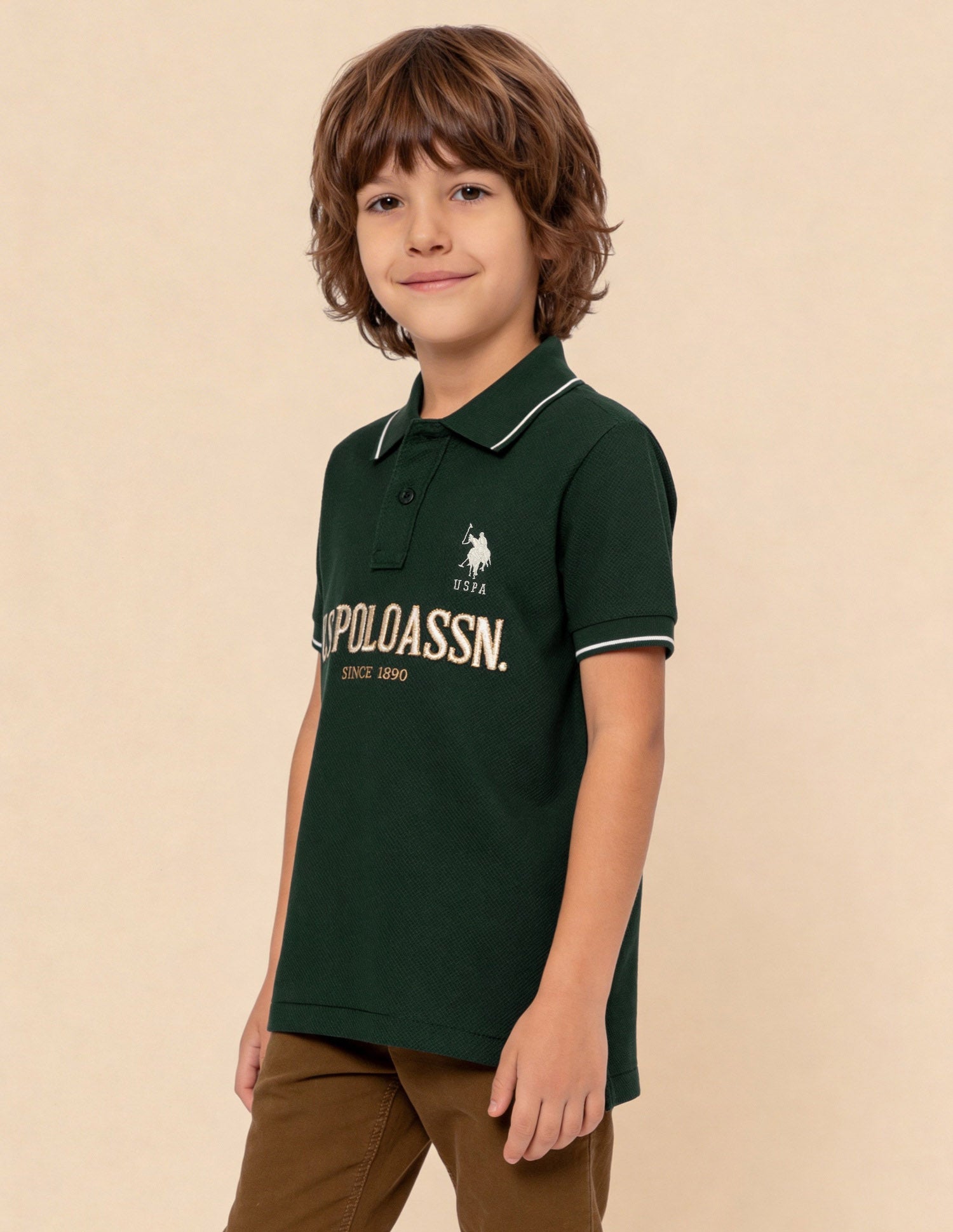 Brand Embroidered Regular Fit Polo Shirt Olive - U.S. Polo Assn. India | Large