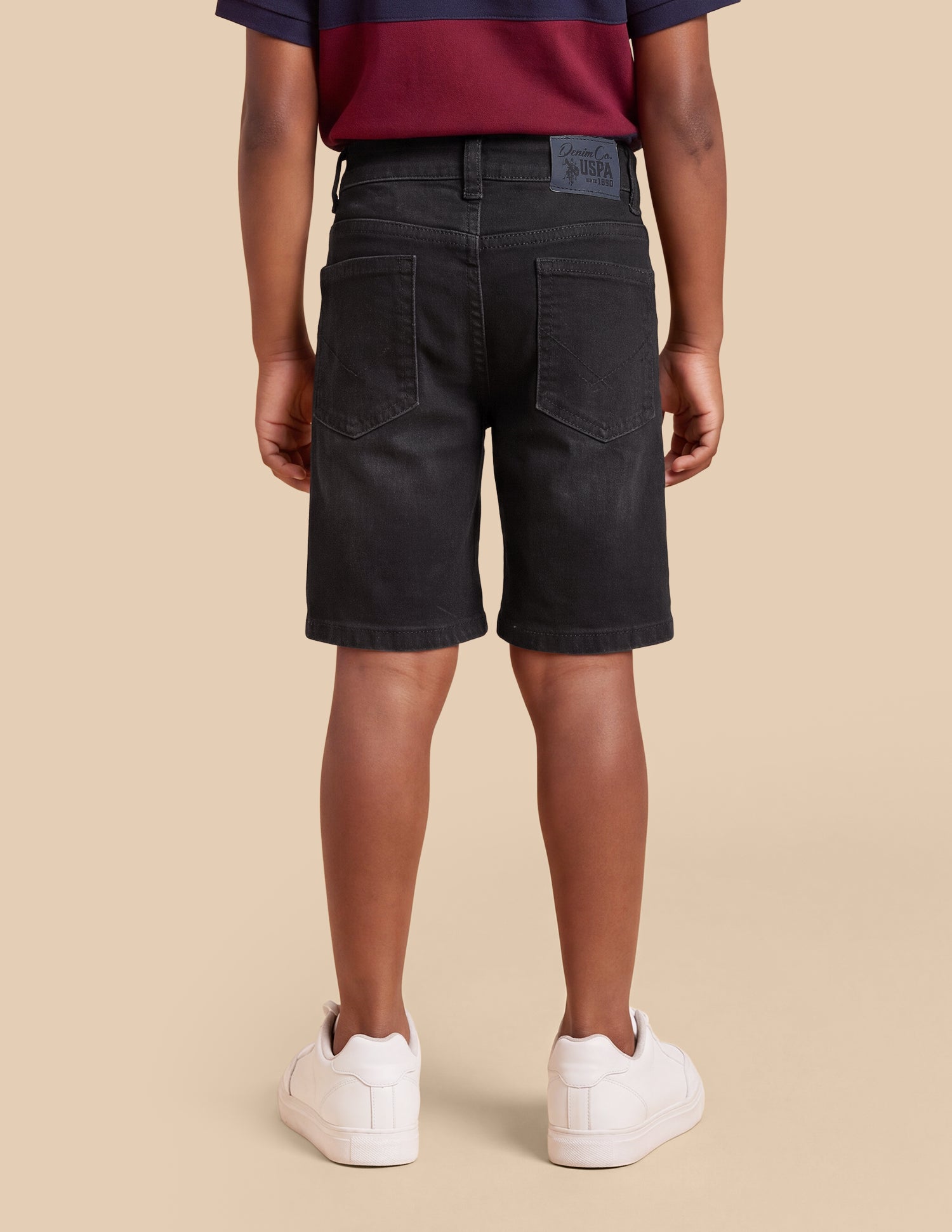 Mid Rise Regular Fit Denim Shorts Black - U.S. Polo Assn. India | Large