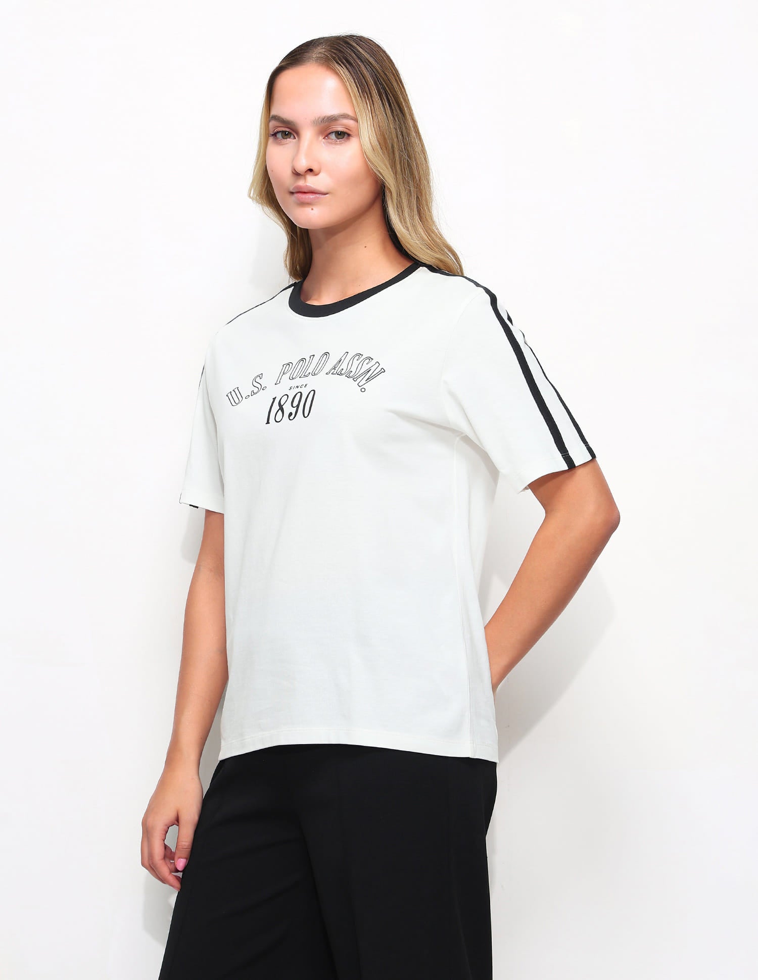 Relaxed Fit Brand Printed T-Shirt White - U.S. Polo Assn. India | Large