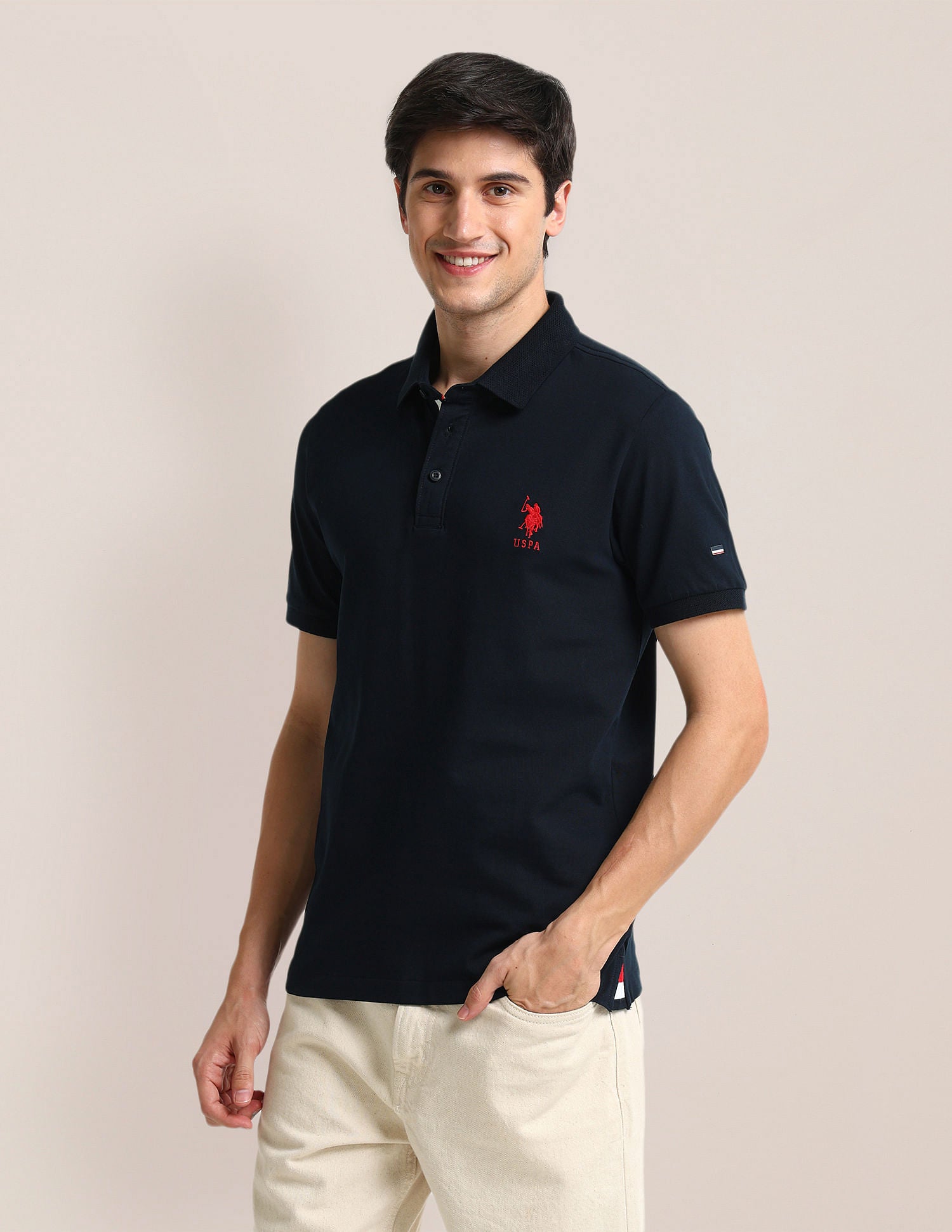 Slim Fit Logo Polo Shirt Navy - U.S. Polo Assn. India | Large