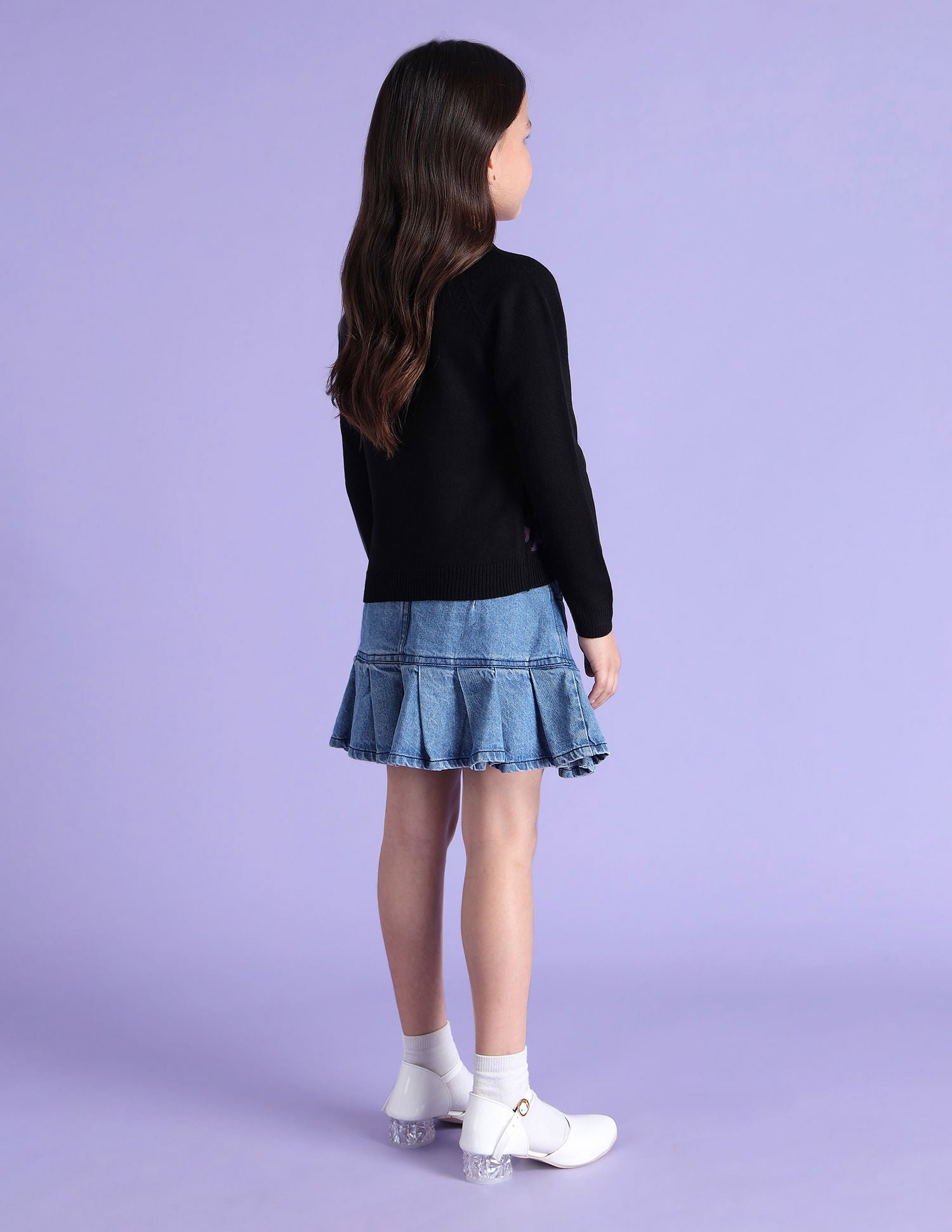 Girls Flip Sequence Sweater Black - U.S. POLO ASSN. | Large