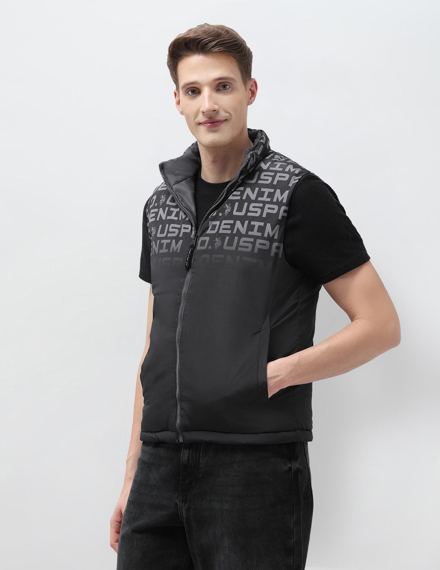 Reversible Regular Fit Puffer Jacket Grey - U.S. POLO ASSN. | Large