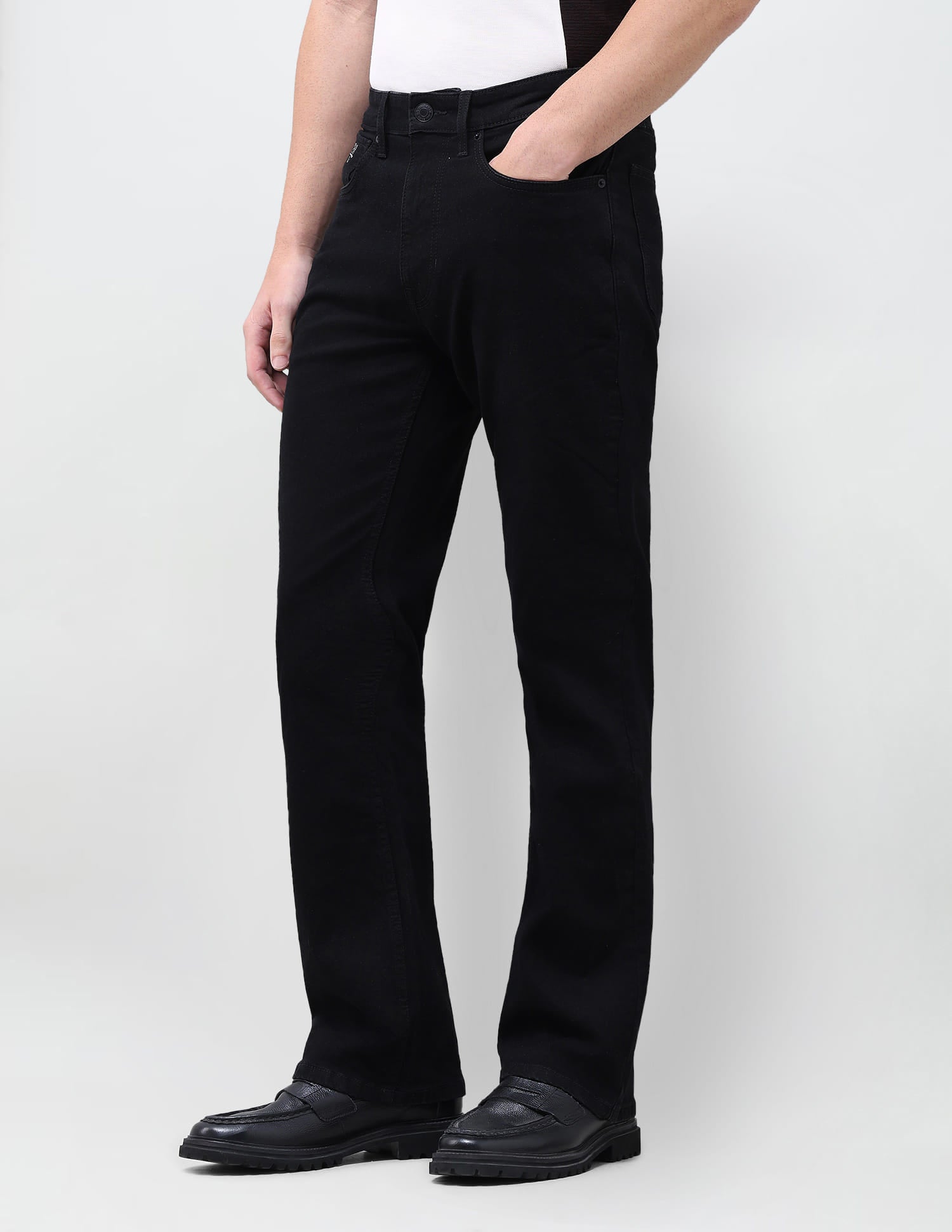 Solid Bootcut Fit Jeans Black - U.S. Polo Assn. India | Large