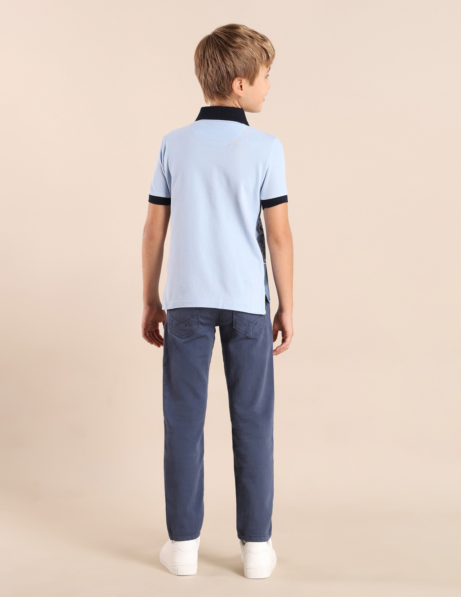 Boys Graphic Printed Regular Fit Polo Shirt Blue - U.S. POLO ASSN. | Large