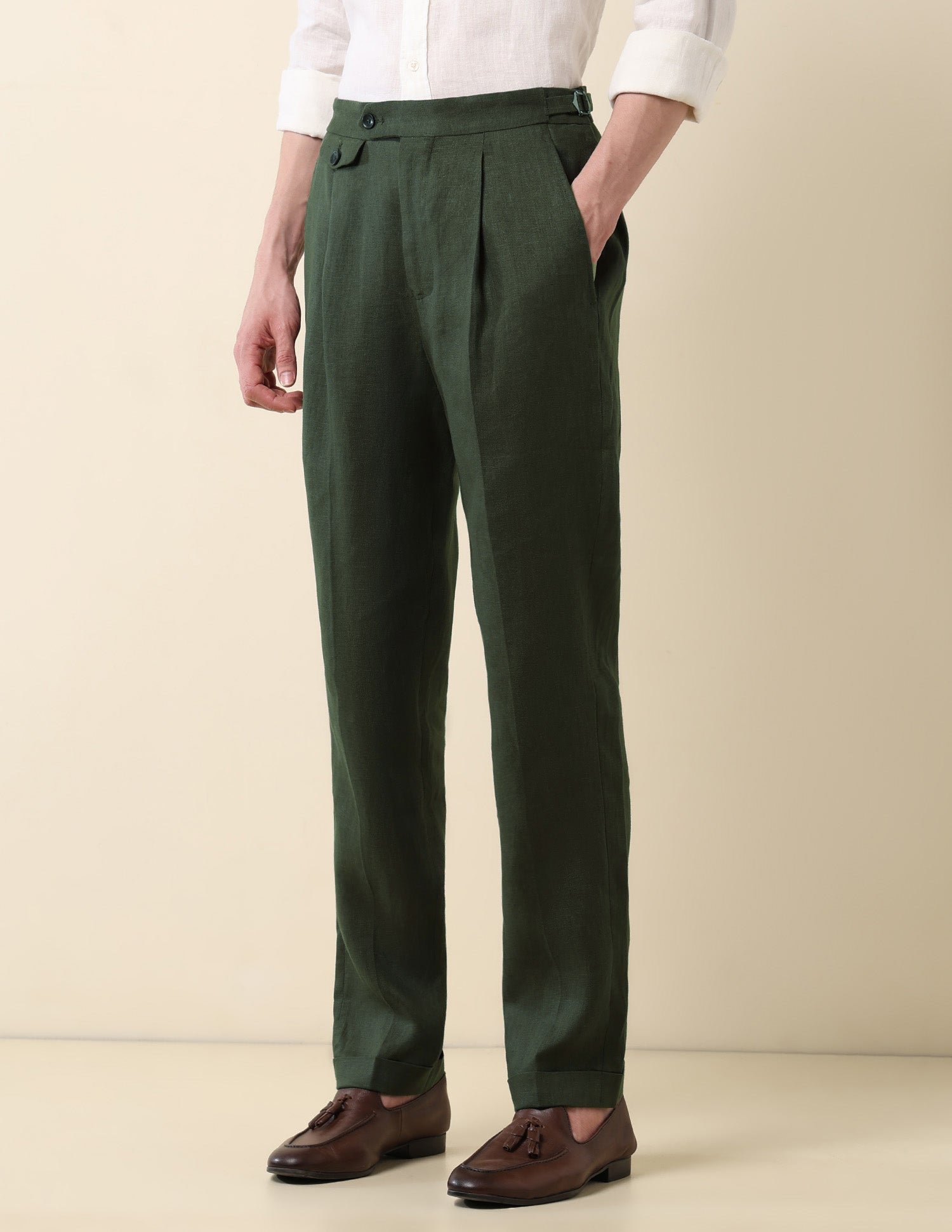 Pacho Riley Straight Fit Trousers Olive - U.S. Polo Assn. India | Large
