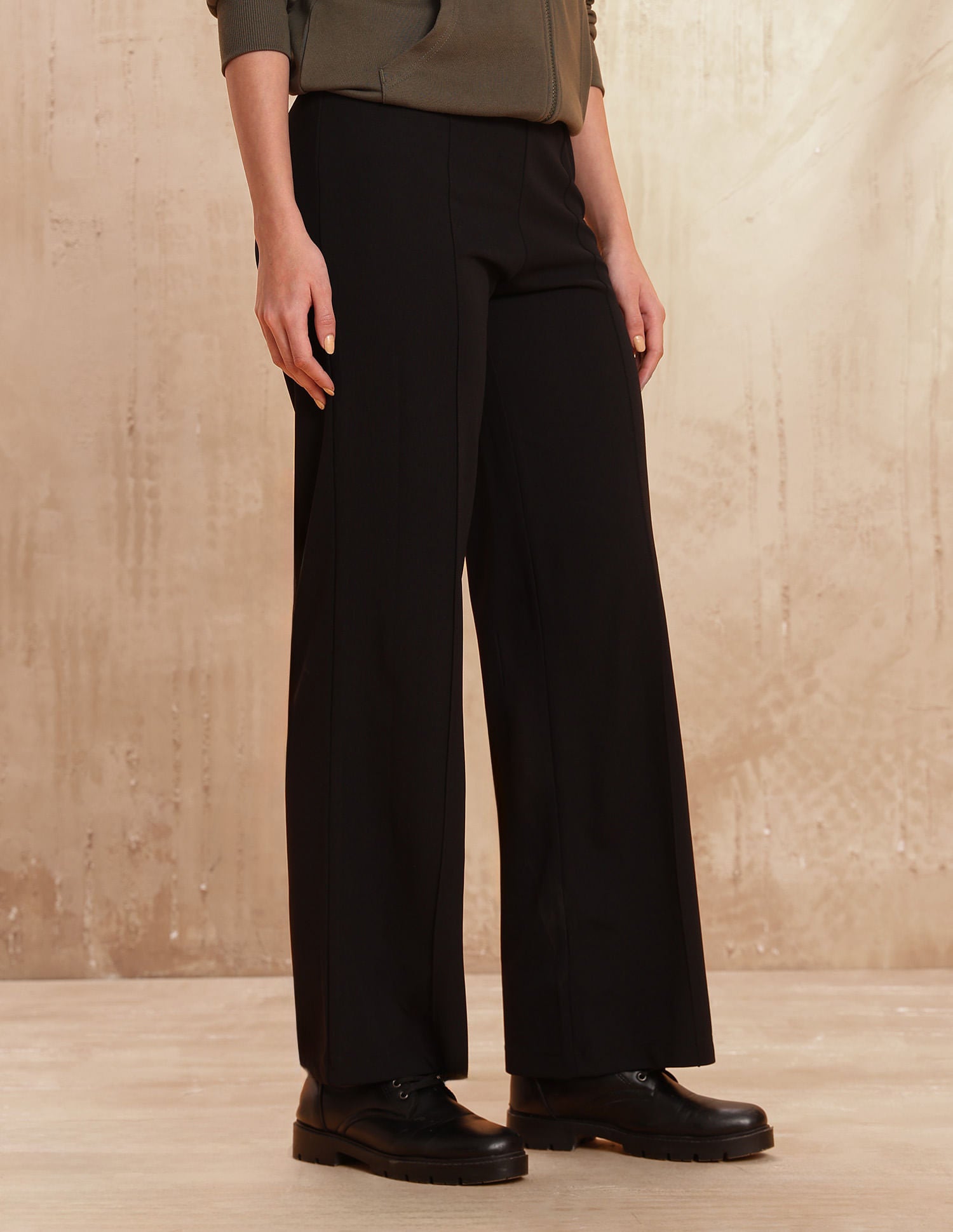 High Rise Straight Fit Trousers Black - U.S. POLO ASSN. | Large