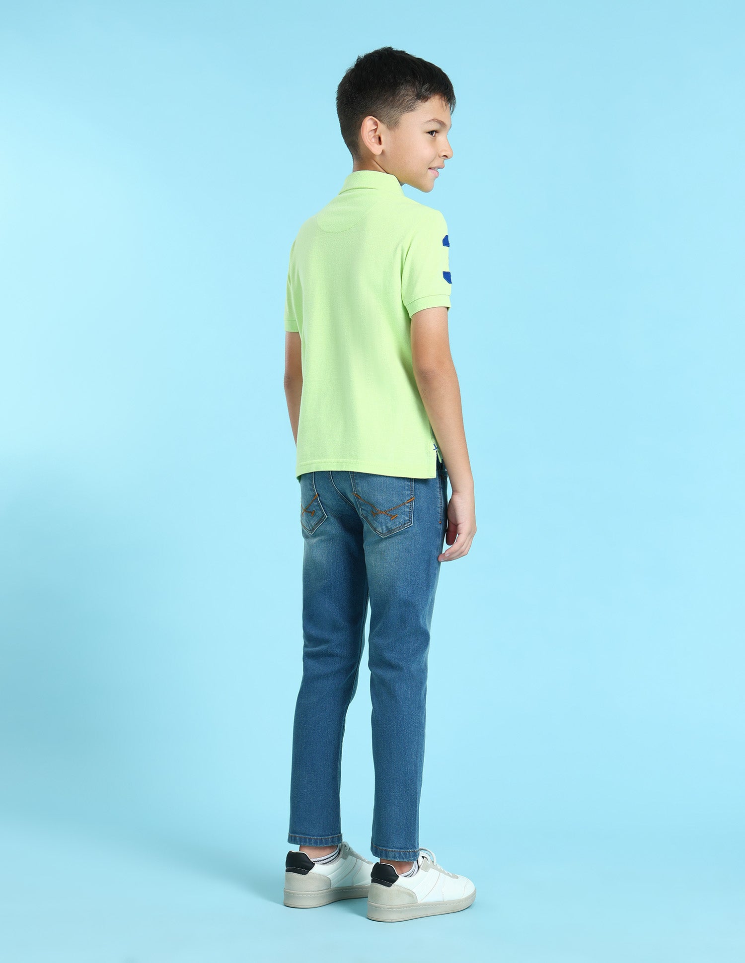 Ribbed Collar Pique Polo Shirt Green - U.S. POLO ASSN. | Large