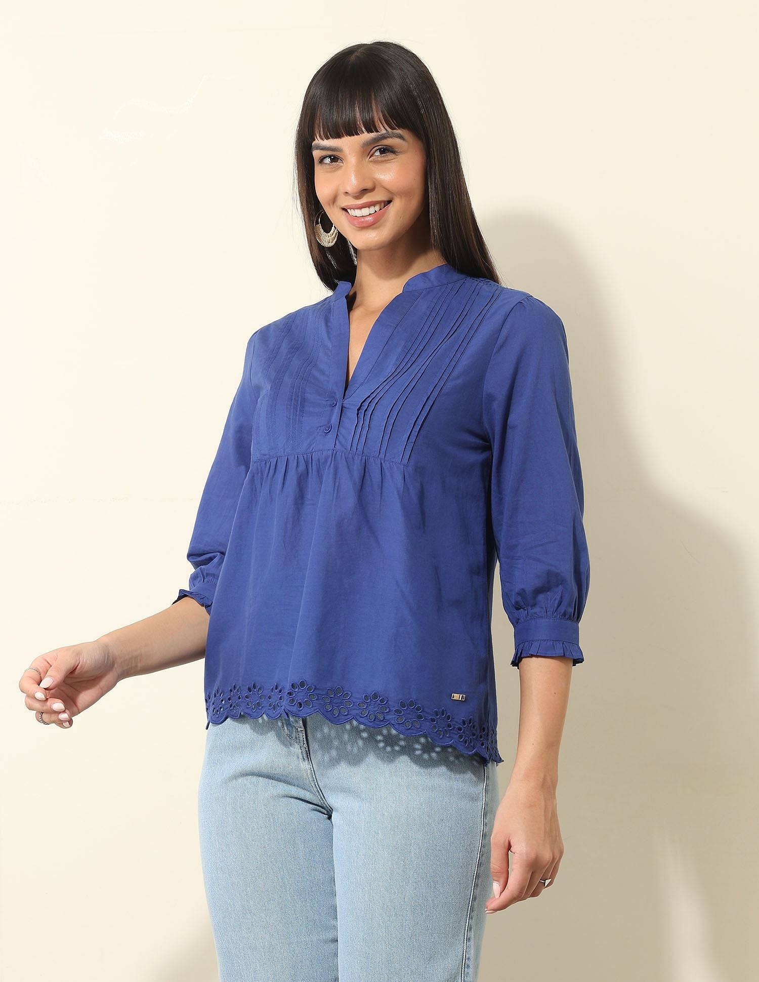 Schiffli Relaxed Fit Top Blue - U.S. Polo Assn. India | Large