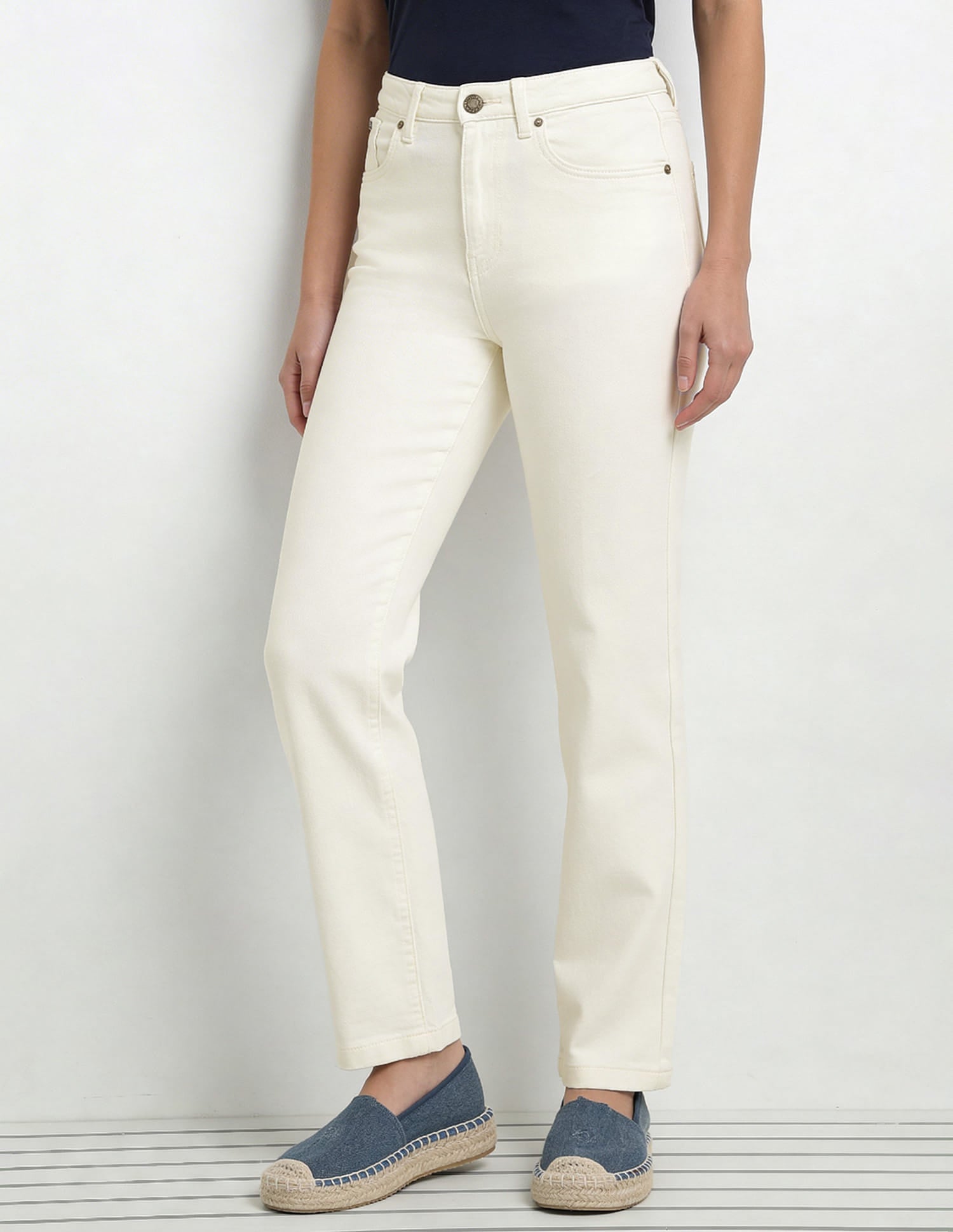 High Rise Straight Fit Jeans White - U.S. Polo Assn. India | Large