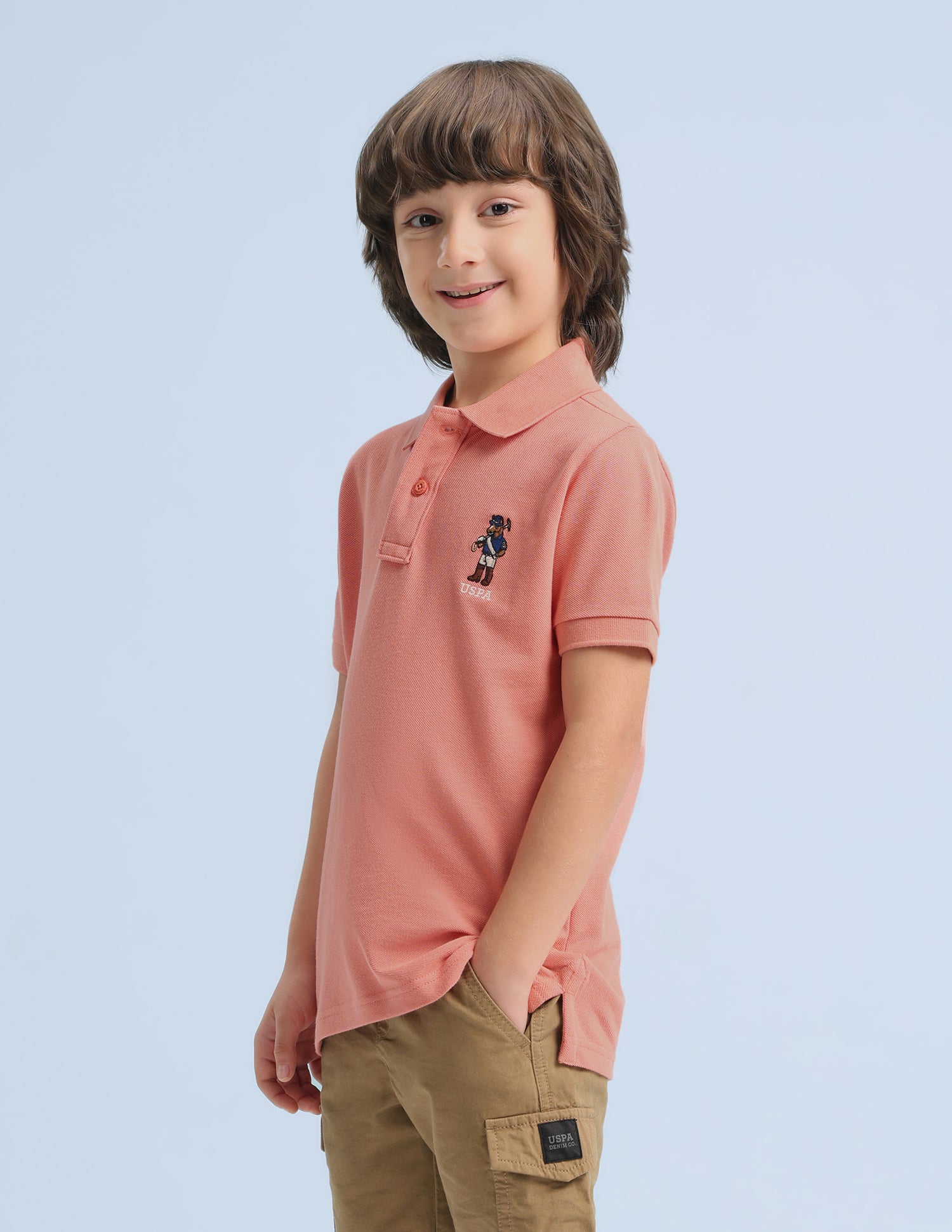 Solid Regular Fit Polo Shirt Orange - U.S. Polo Assn. India | Large