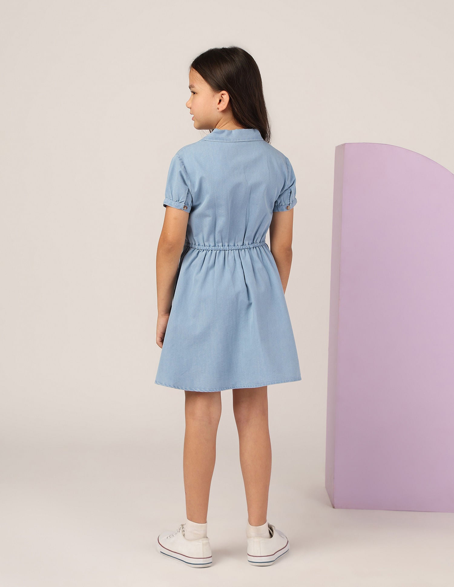 Girls Chambray A-Line Dress Light Indigo - U.S. POLO ASSN. | Large