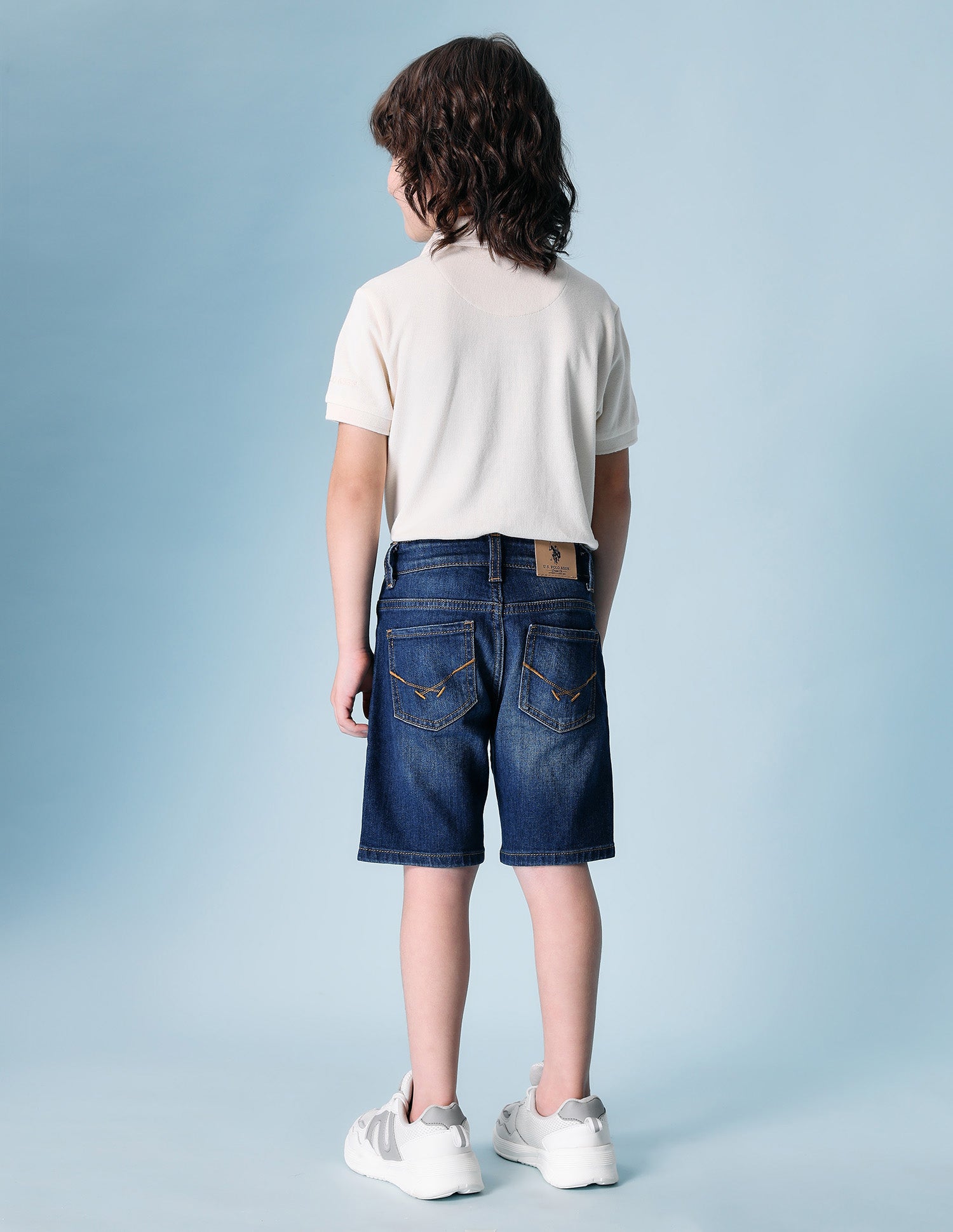 Boys Mid Rise Denim Shorts Dark Wash - U.S. POLO ASSN. | Large