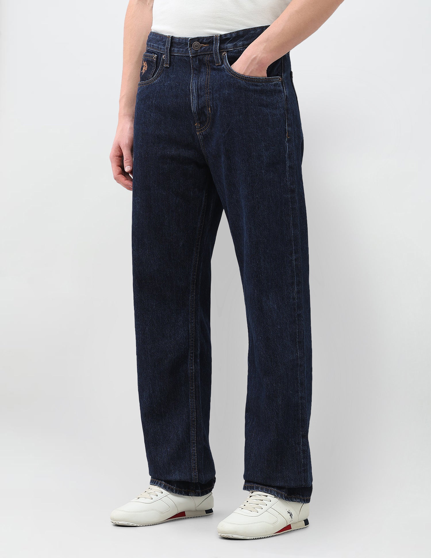 Logan Loose Straight Fit Blue Jeans Dark Blue - U.S. Polo Assn. India | Large