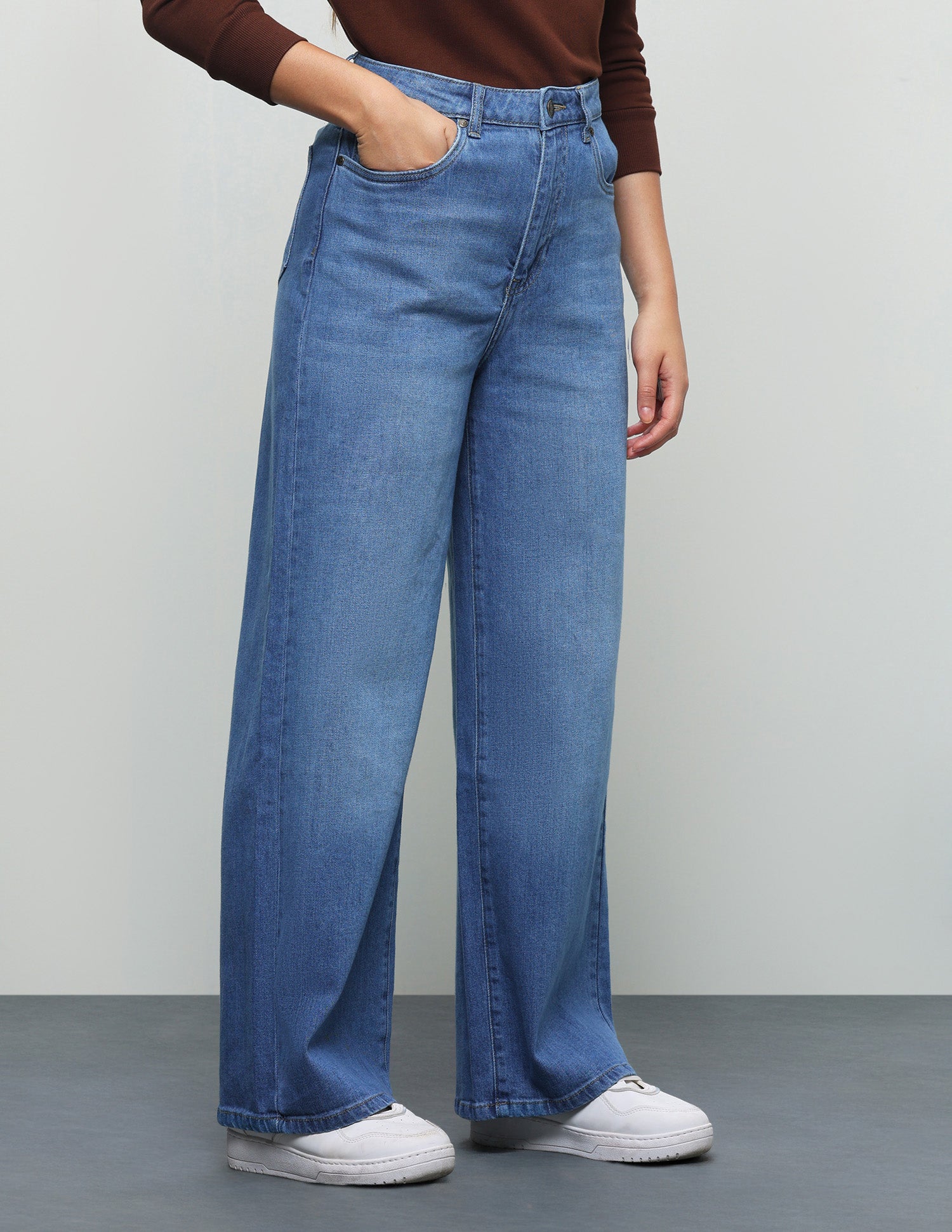Whiskered Wide Leg Fit Jeans Blue - U.S. Polo Assn. India | Large