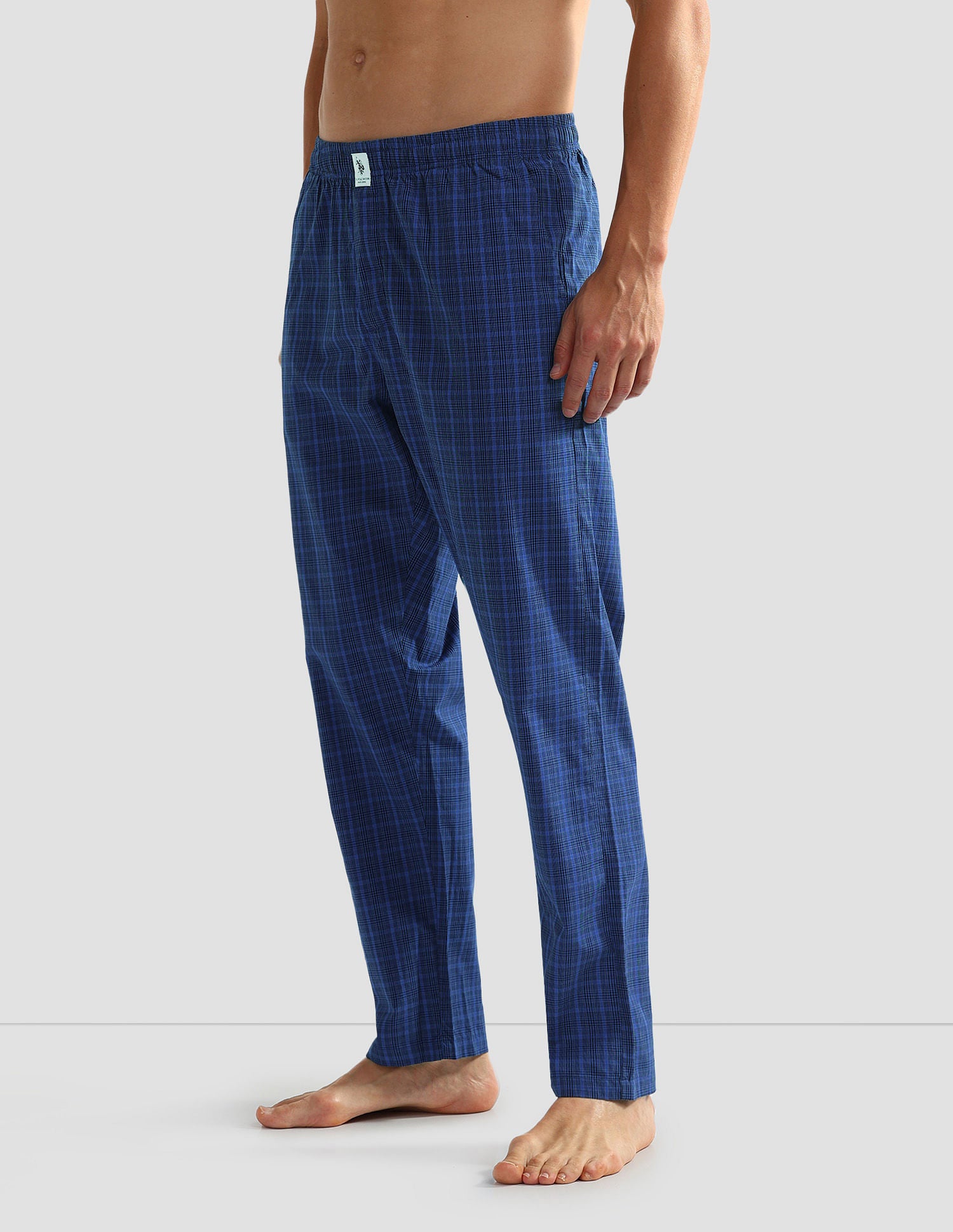 All Over Check OELP5 Lounge Track Pants - Pack Of 1 Blue Black White - U.S. POLO ASSN. | Large