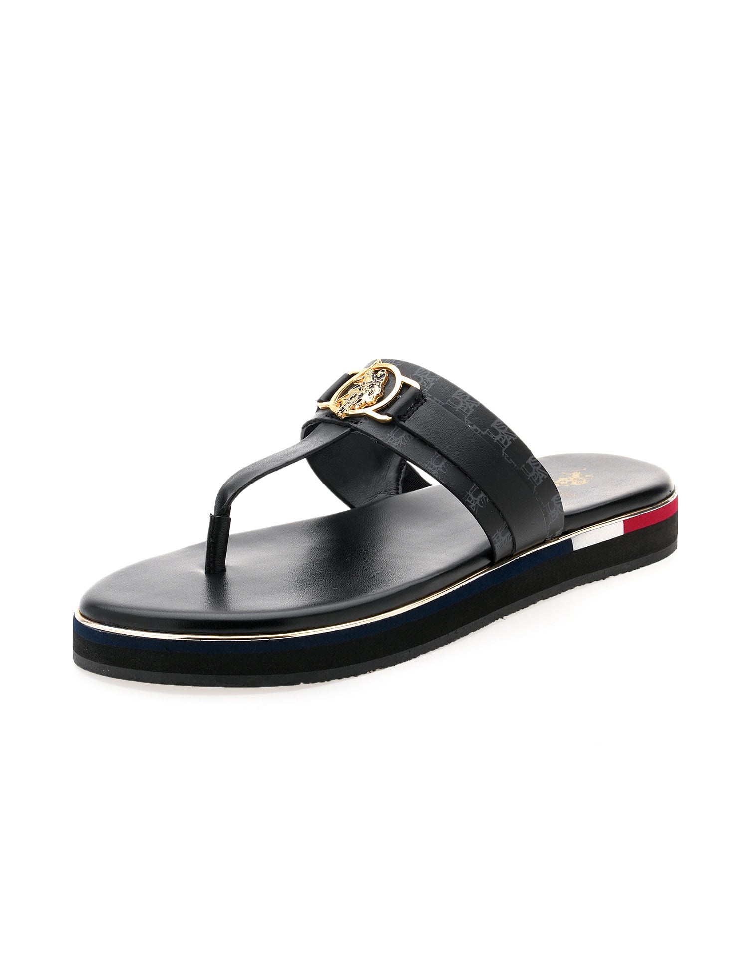 Women Abigail Flat Sandals Black - U.S. POLO ASSN. | Large
