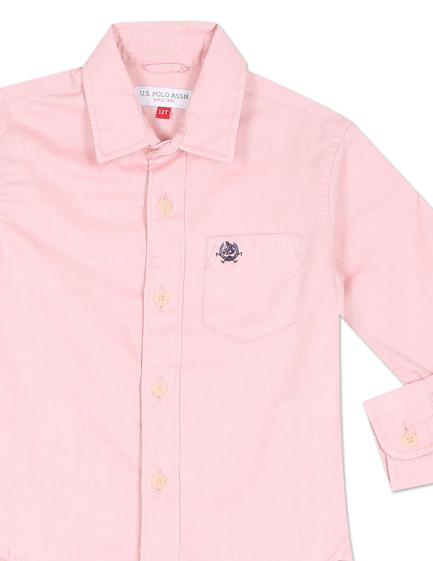 Boys Light Pink Spread Collar Solid Shirt – U.S. Polo Assn. India