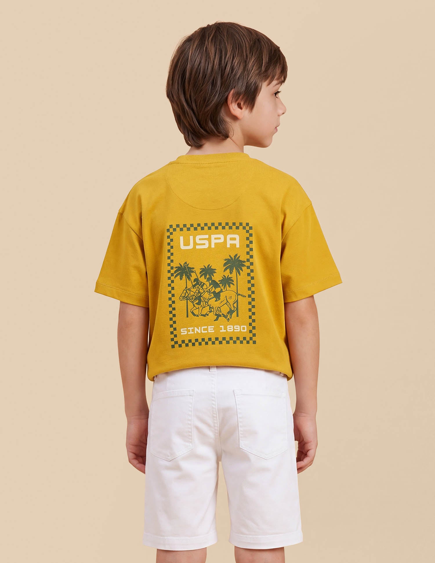 Graphic Brand Printed Oversized Fit T-Shirt Mustard - U.S. Polo Assn. India | Large
