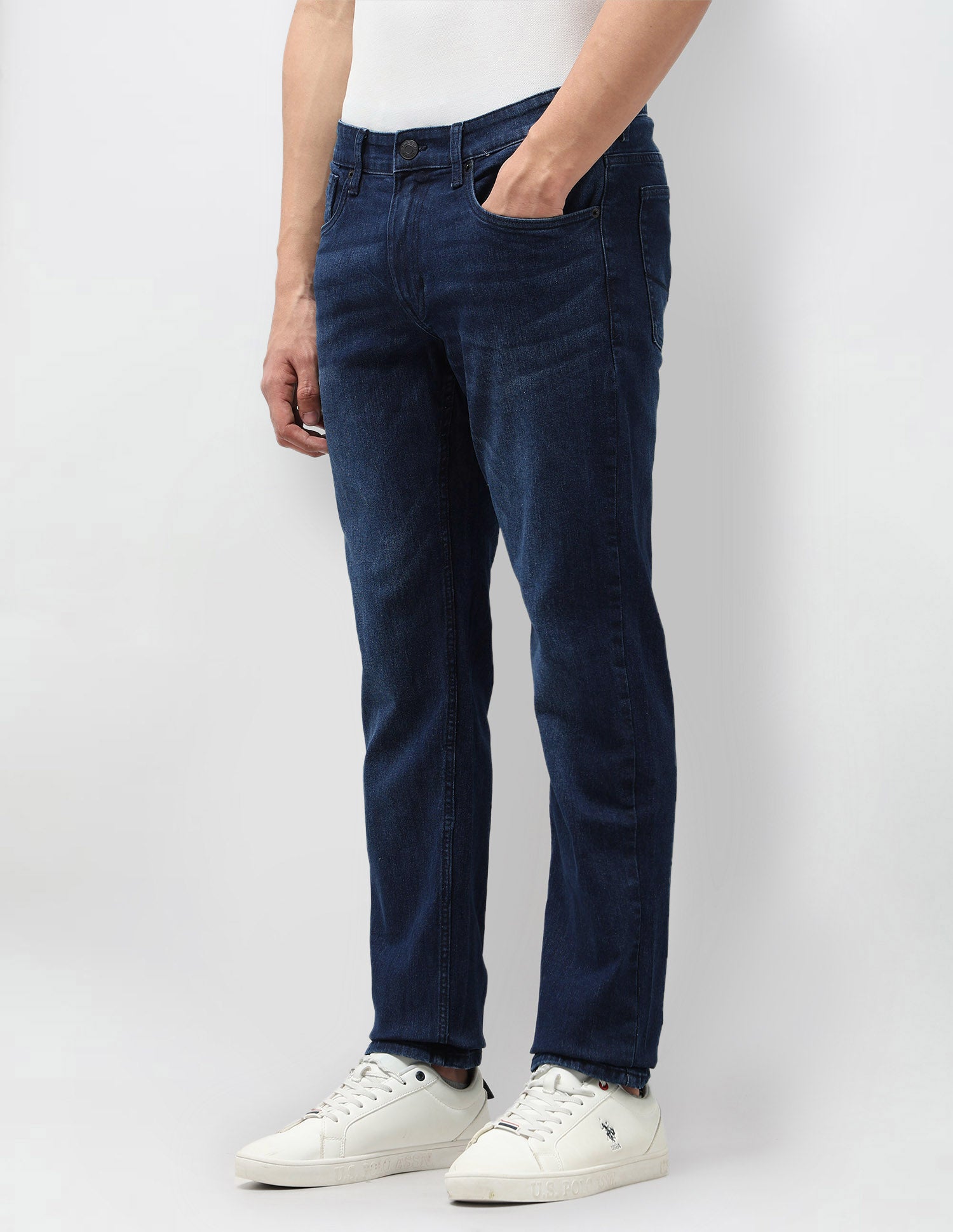 Brandon Slim Tapered Fit Blue Jeans Blue - U.S. Polo Assn. India | Large