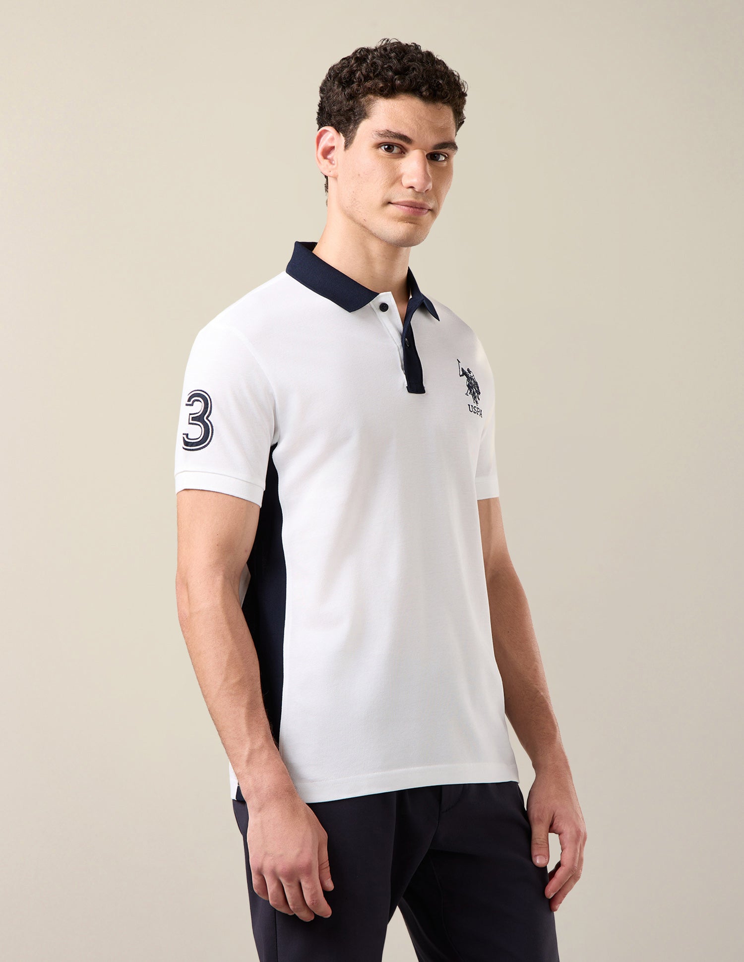 Brand Embroidered Slim Fit Polo Shirt White - U.S. Polo Assn. India | Large