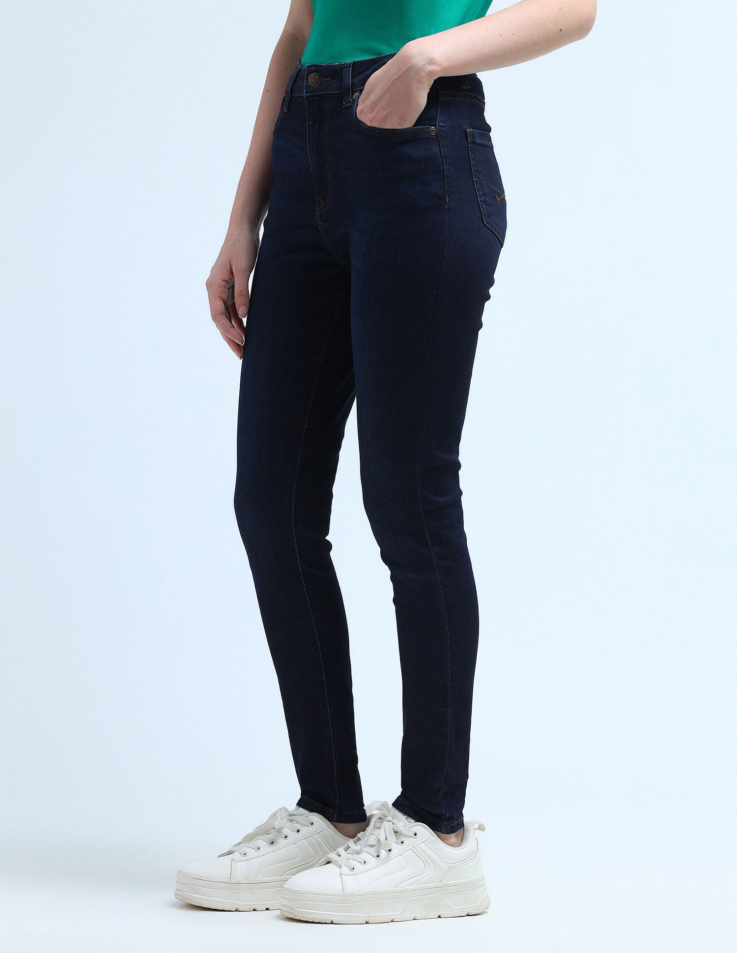 High Rise Super Skinny Fit Jeans Dark Blue - U.S. POLO ASSN. | Large