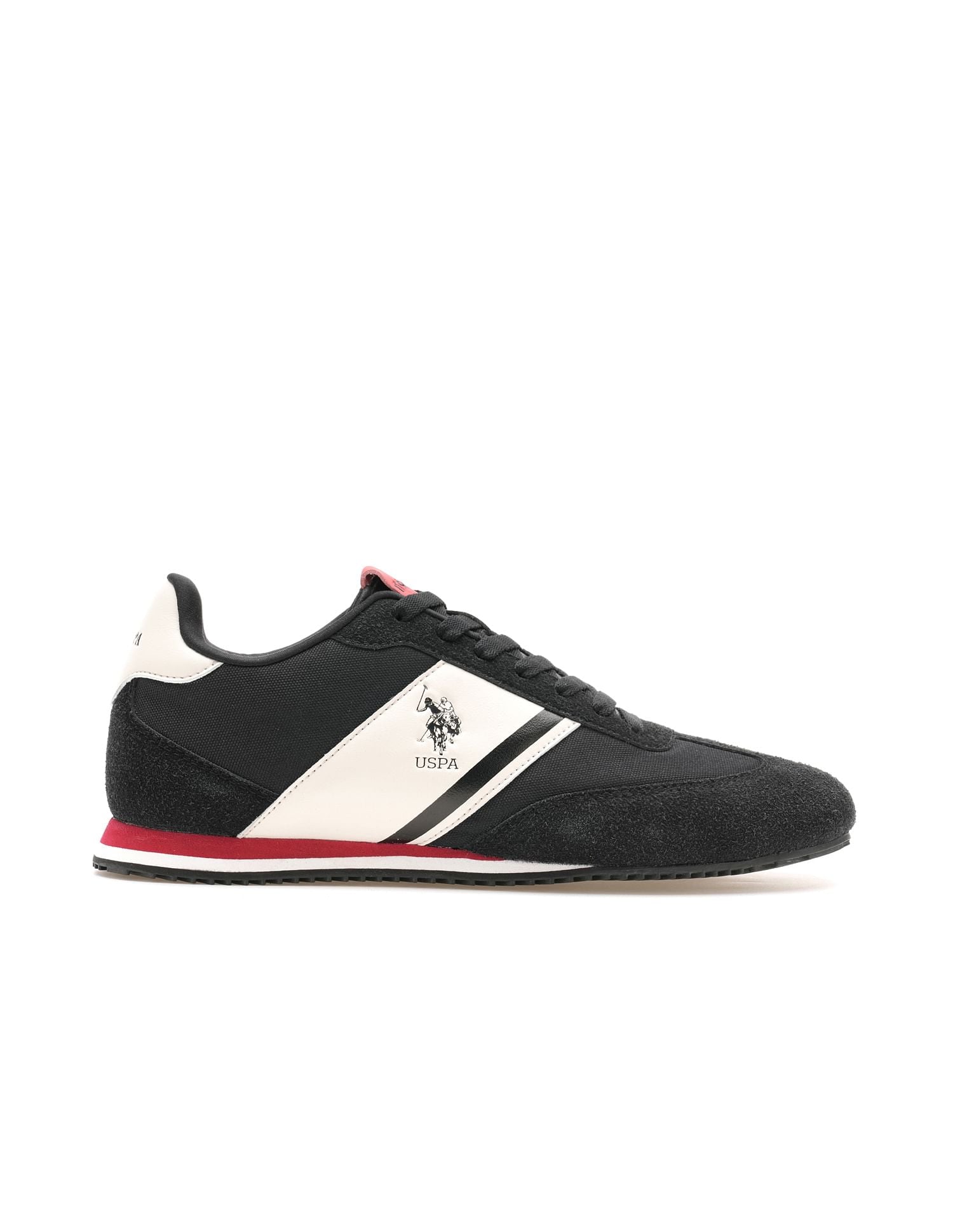 Men Vadler Suede Colourblocked Sneakers Black - U.S. POLO ASSN. | Large