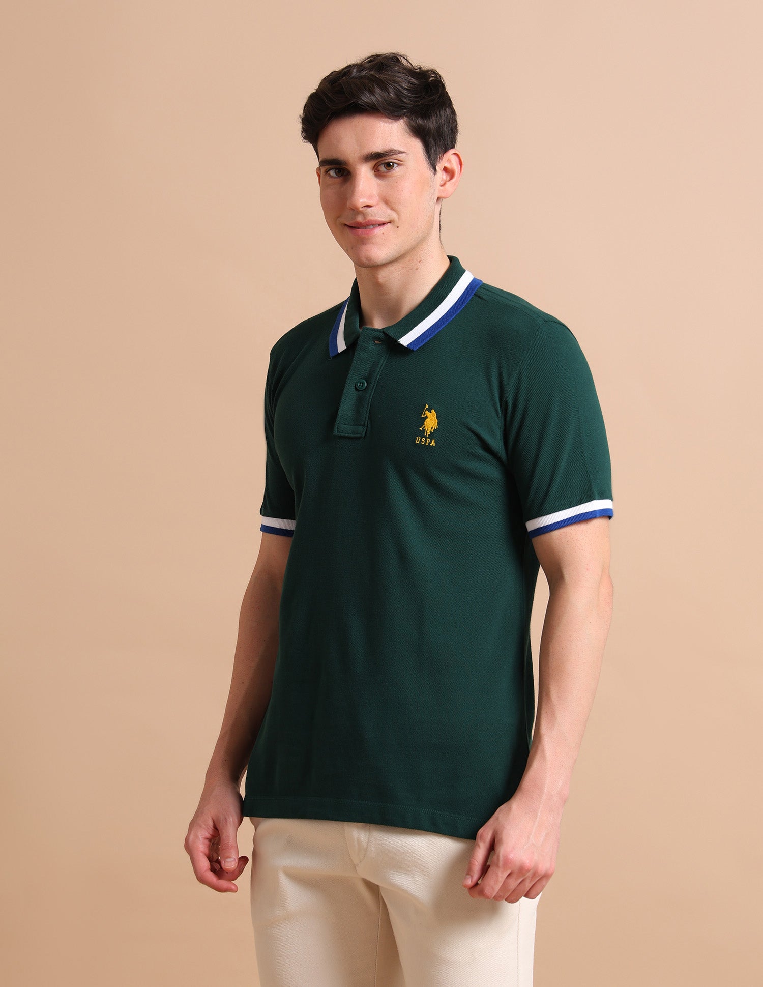 Heritage Tipped Polo Shirt Dark Green - U.S. POLO ASSN. | Large