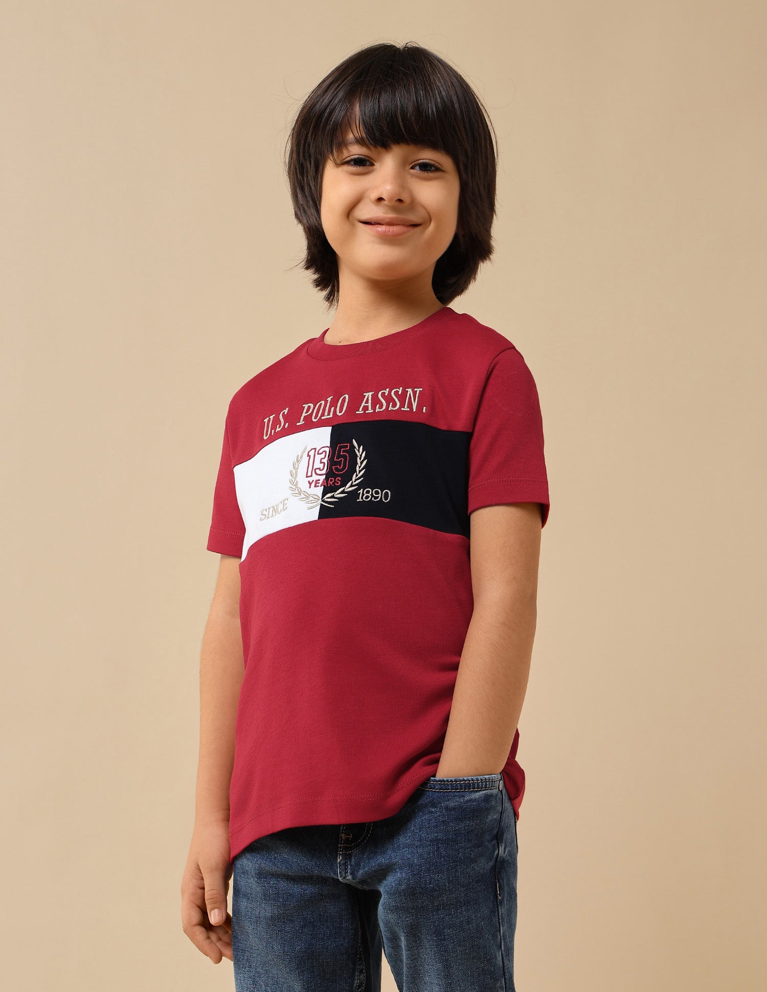 Boys Brand Embroidered Regular Fit T-Shirt Red - U.S. POLO ASSN. | Large