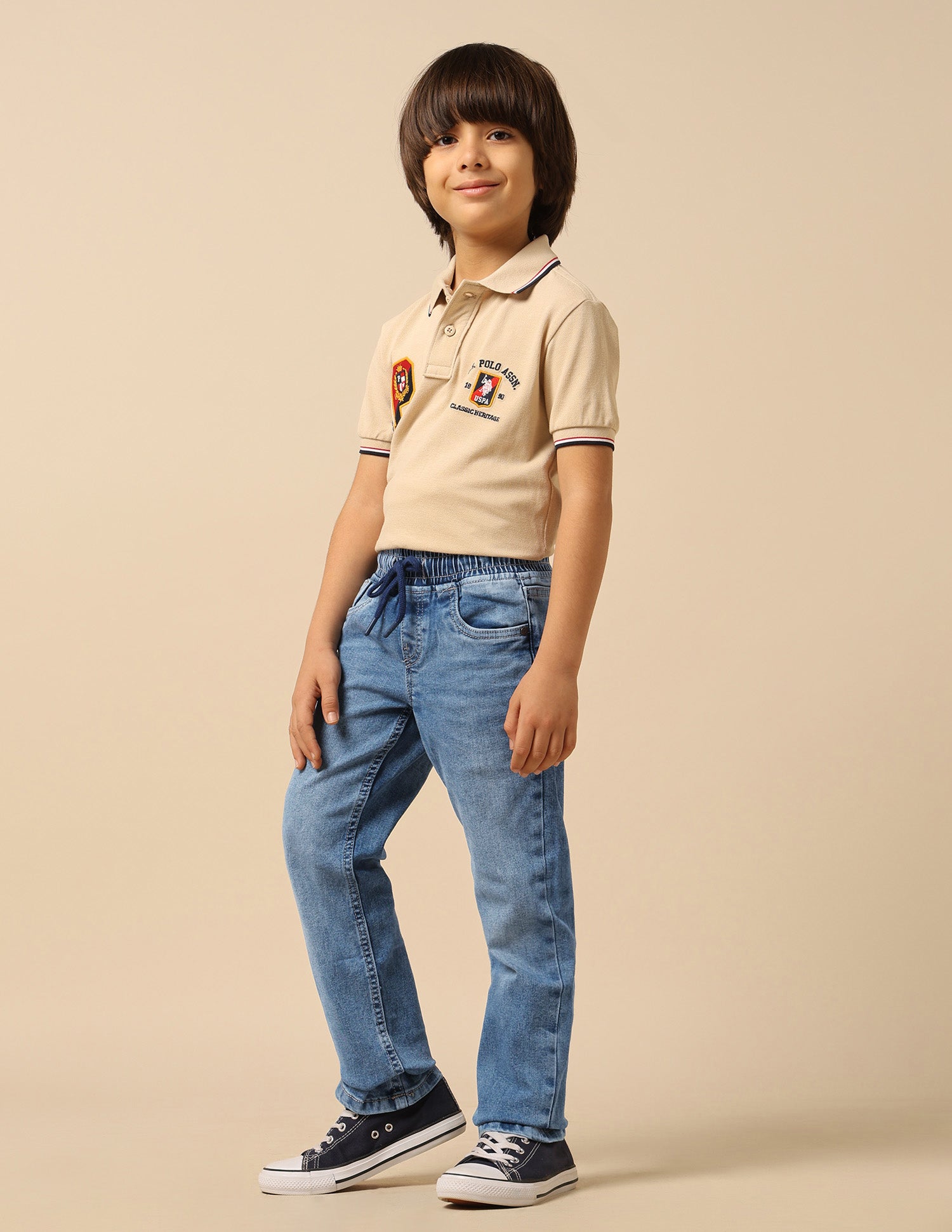 Boys Stone Washed Relaxed Fit Jeans Light Blue - U.S. POLO ASSN. | Large